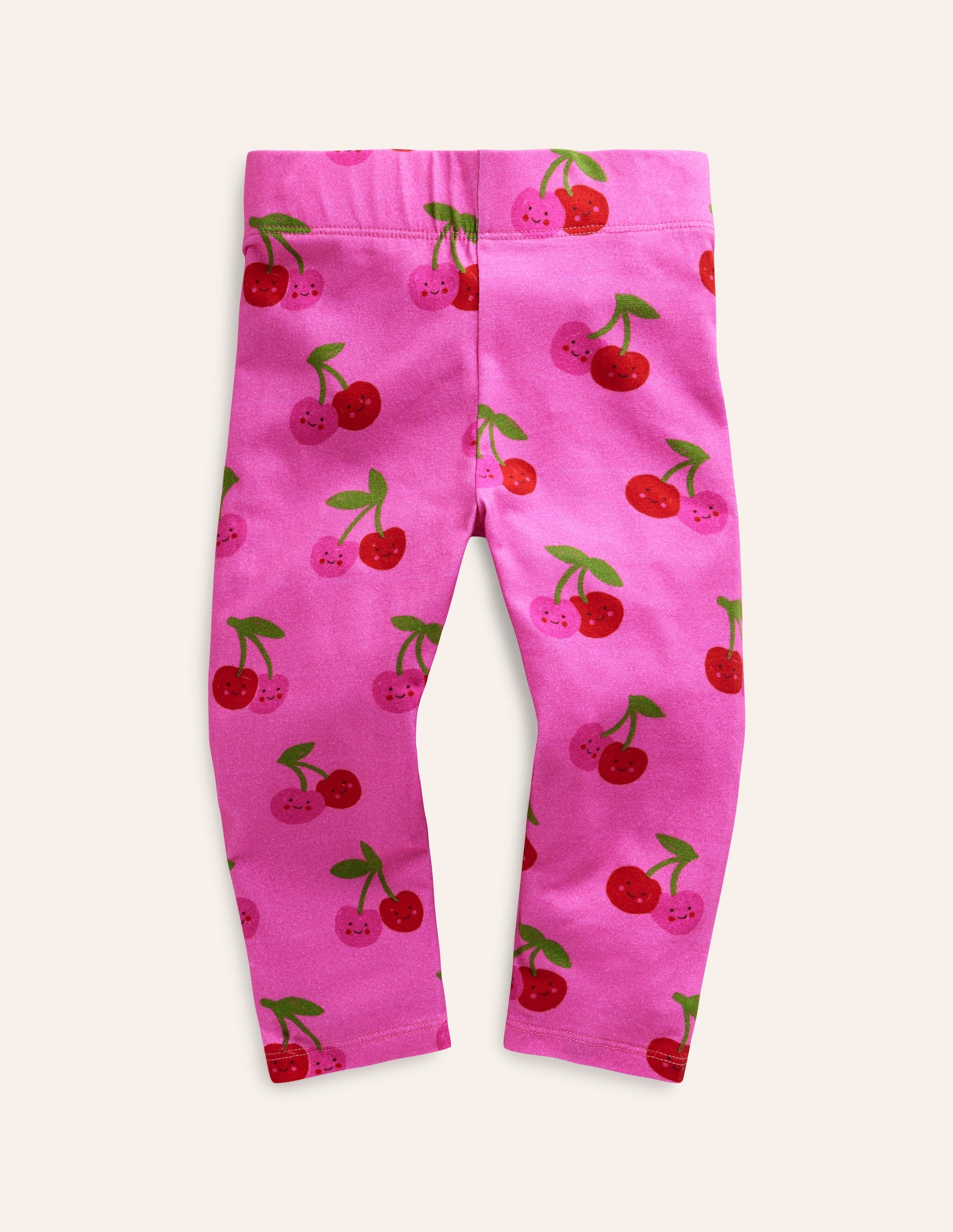 Fun Cropped Leggings-Pink Cherries-1