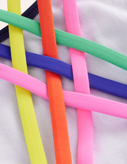 Rainbow Cross-Back Swimsuit-College Navy-3