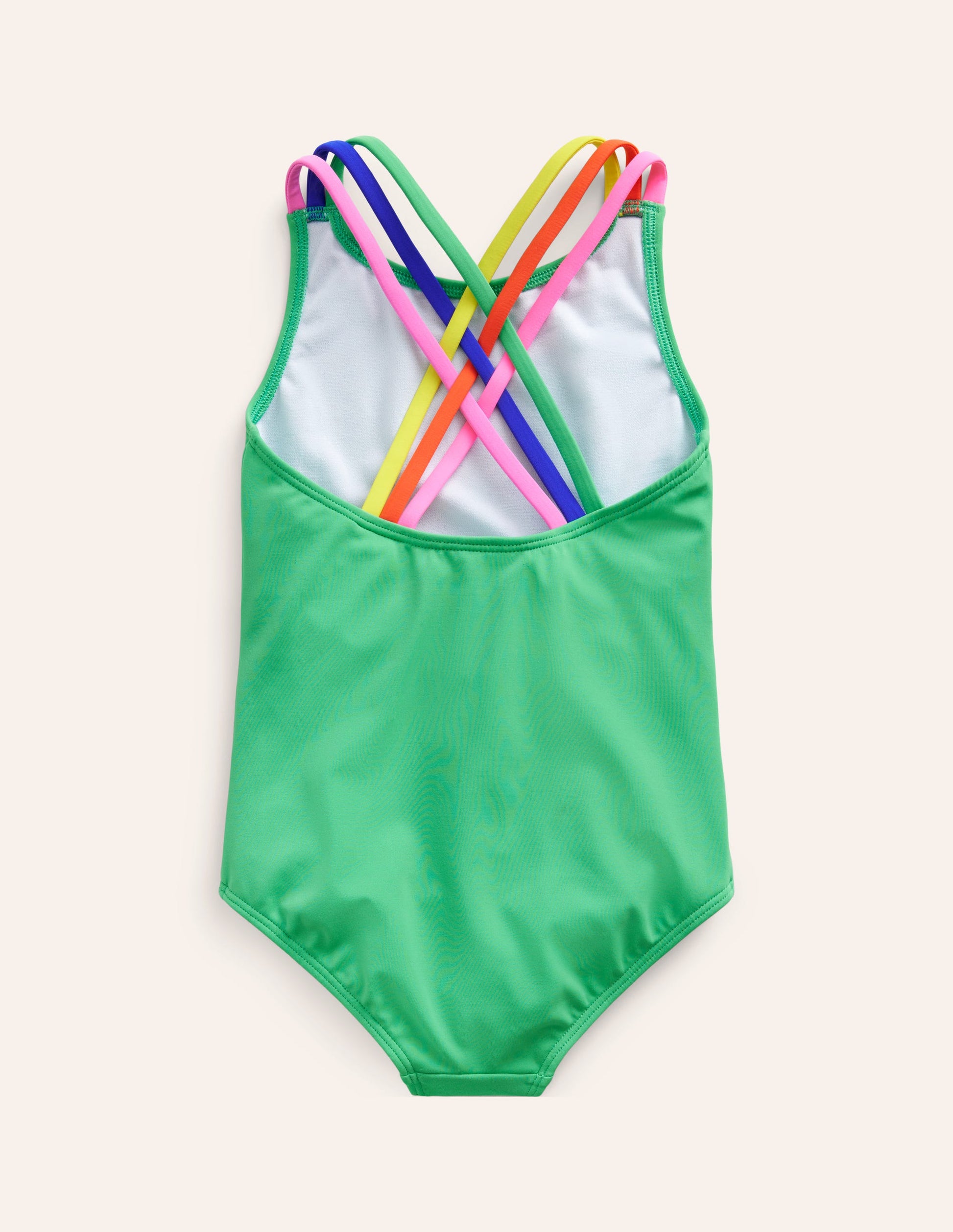 Rainbow Cross-Back Swimsuit-Pea Green-2