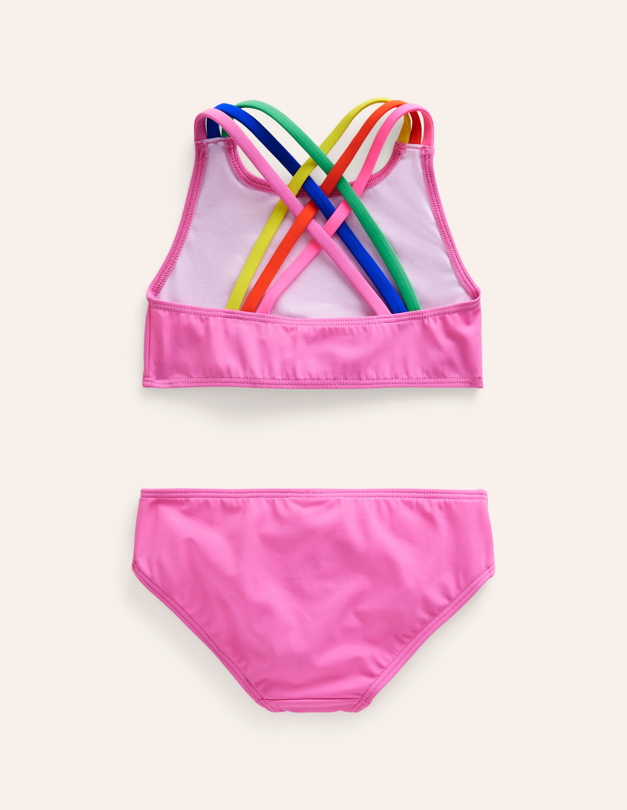 Rainbow Cross-Back Bikini-Strawberry Milkshake Pink - Image 2