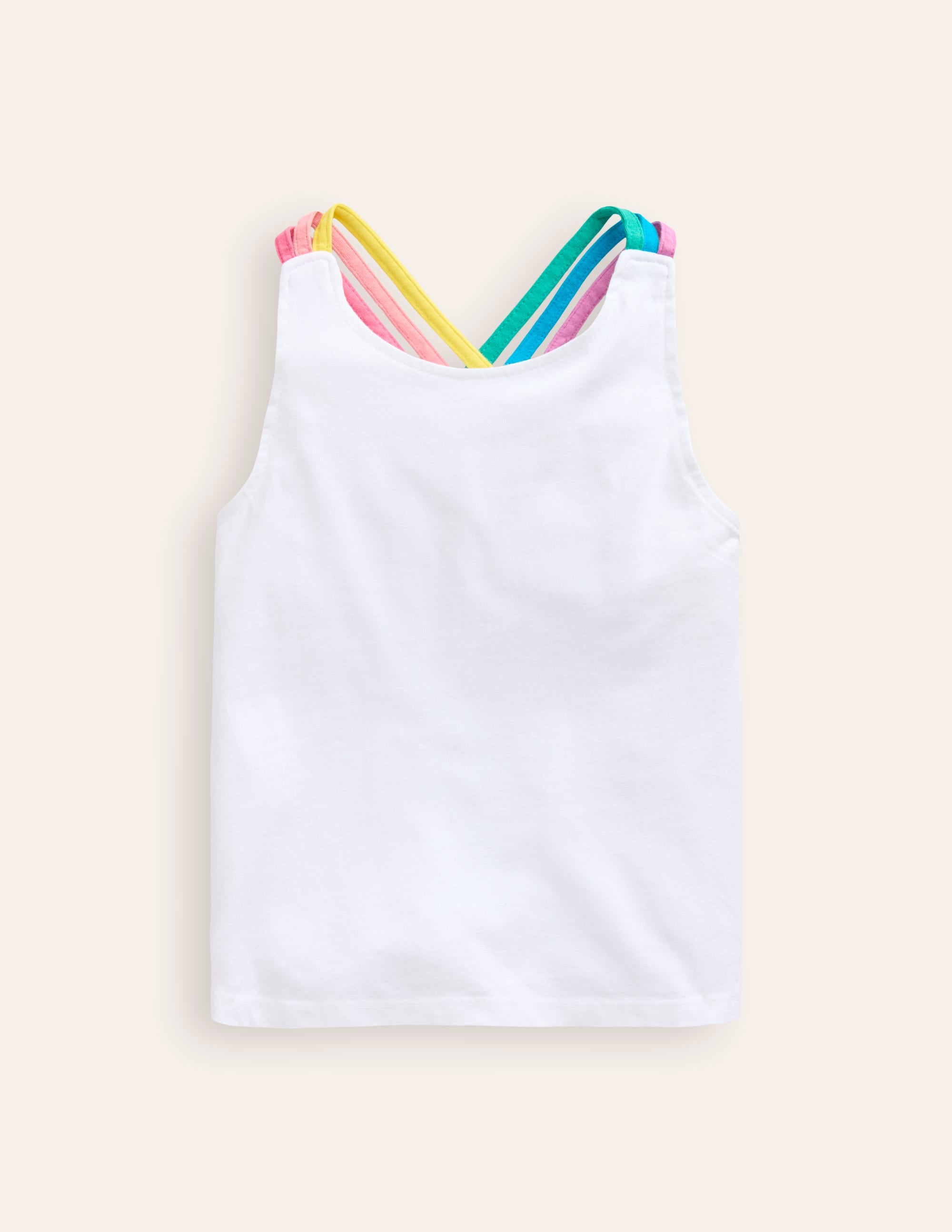 Rainbow Cross-Back Vest-White - Image 1
