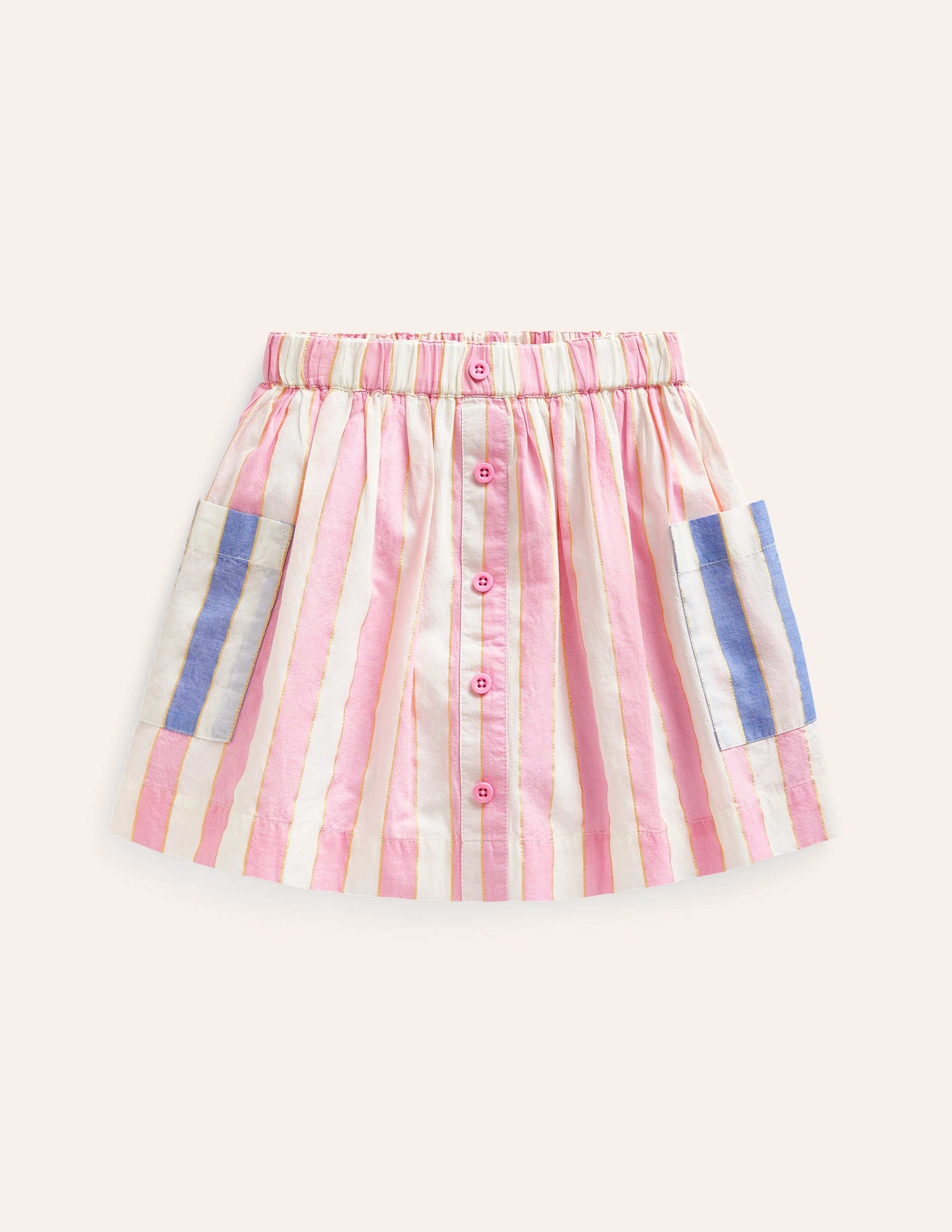 Pull On Twirly Skirt-Pink Lurex Stripe - Image 1