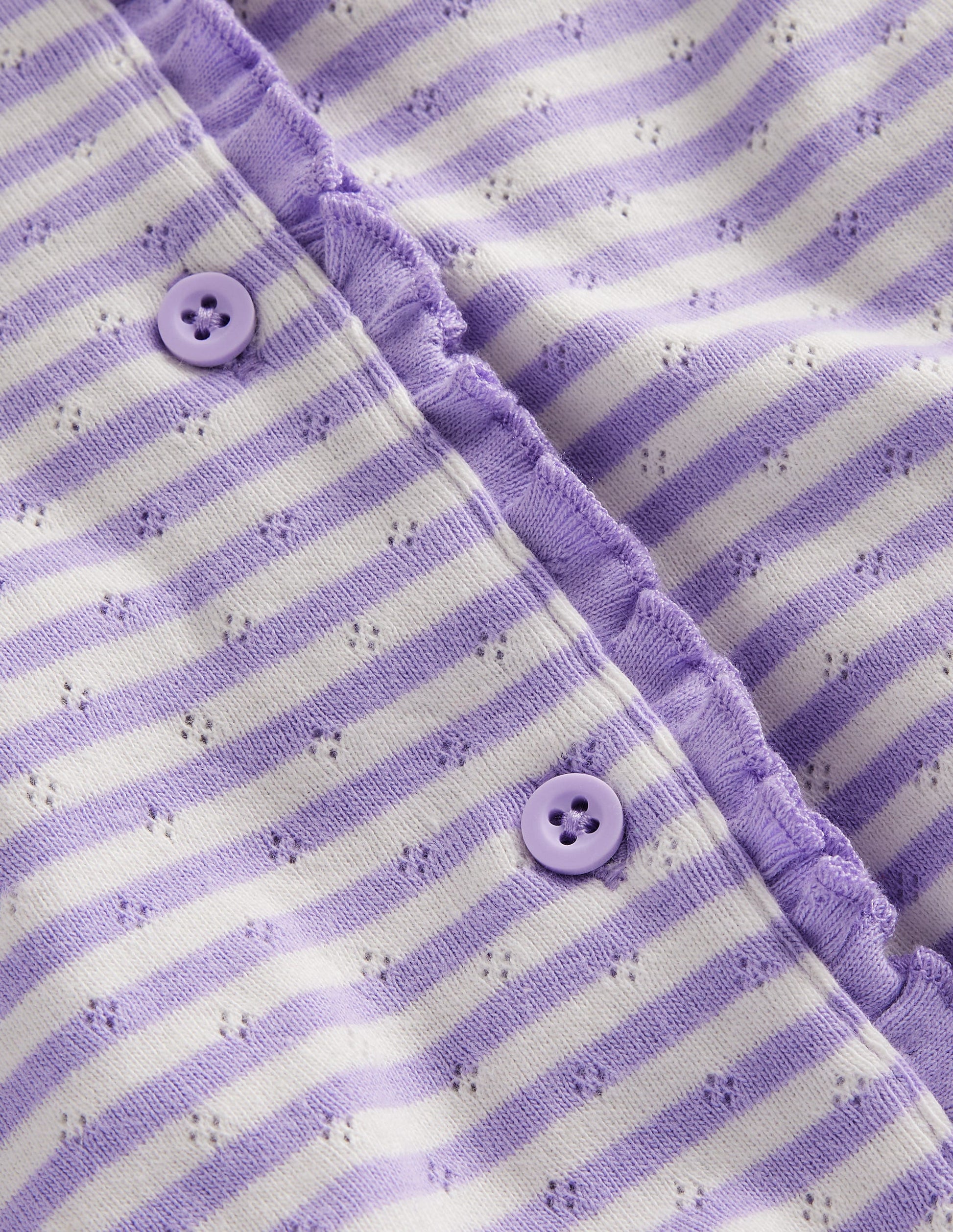 Pointelle Cardigan-Ivory/ Misty Lavender Stripe-3