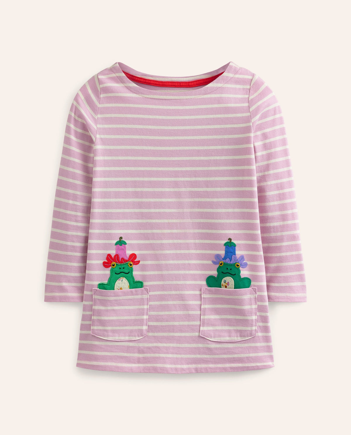 Appliqué Jersey Tunic-Sugared Almond Pink/Ivory - Image 1