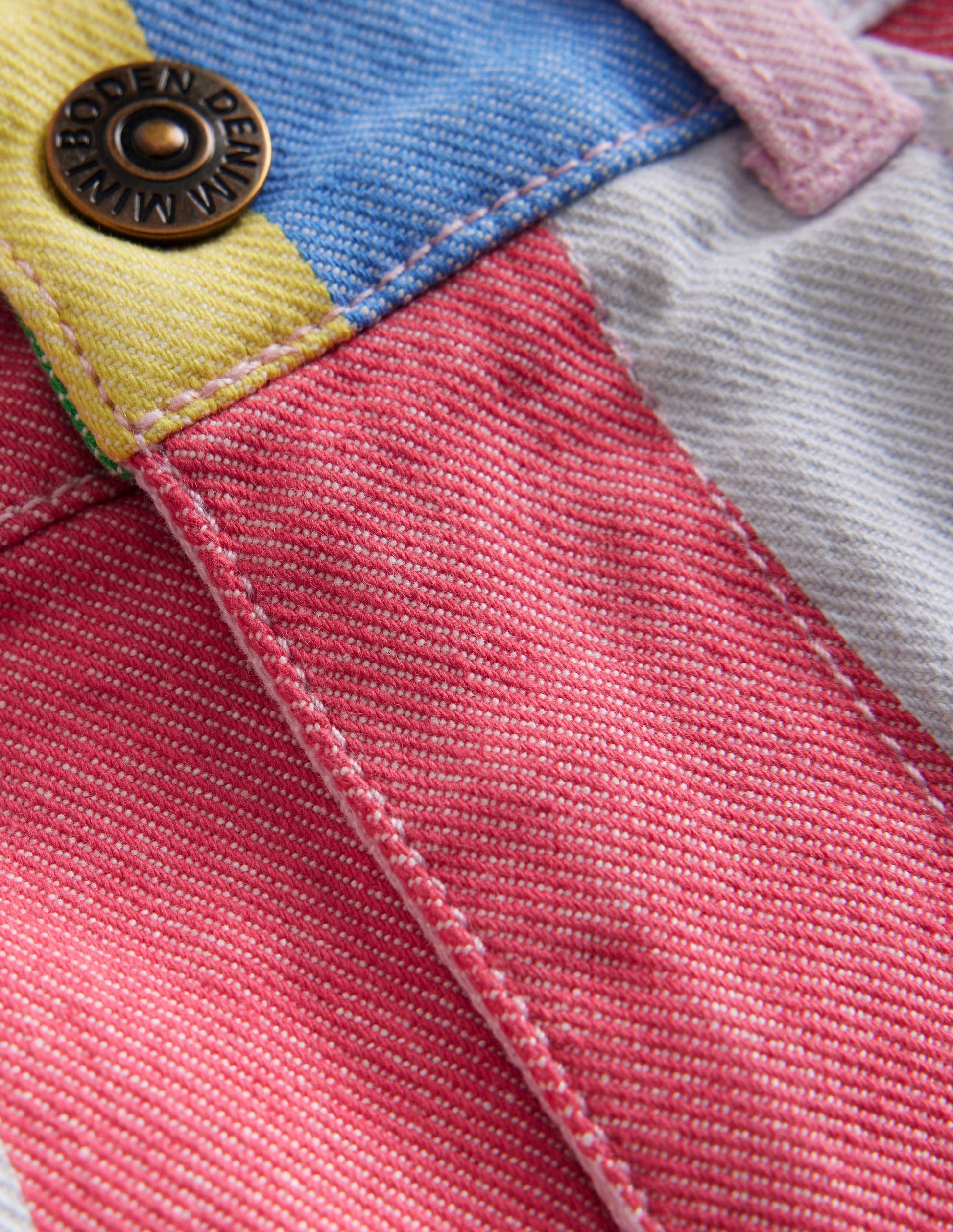Denim Shorts-Multi Rainbow Stripe-3