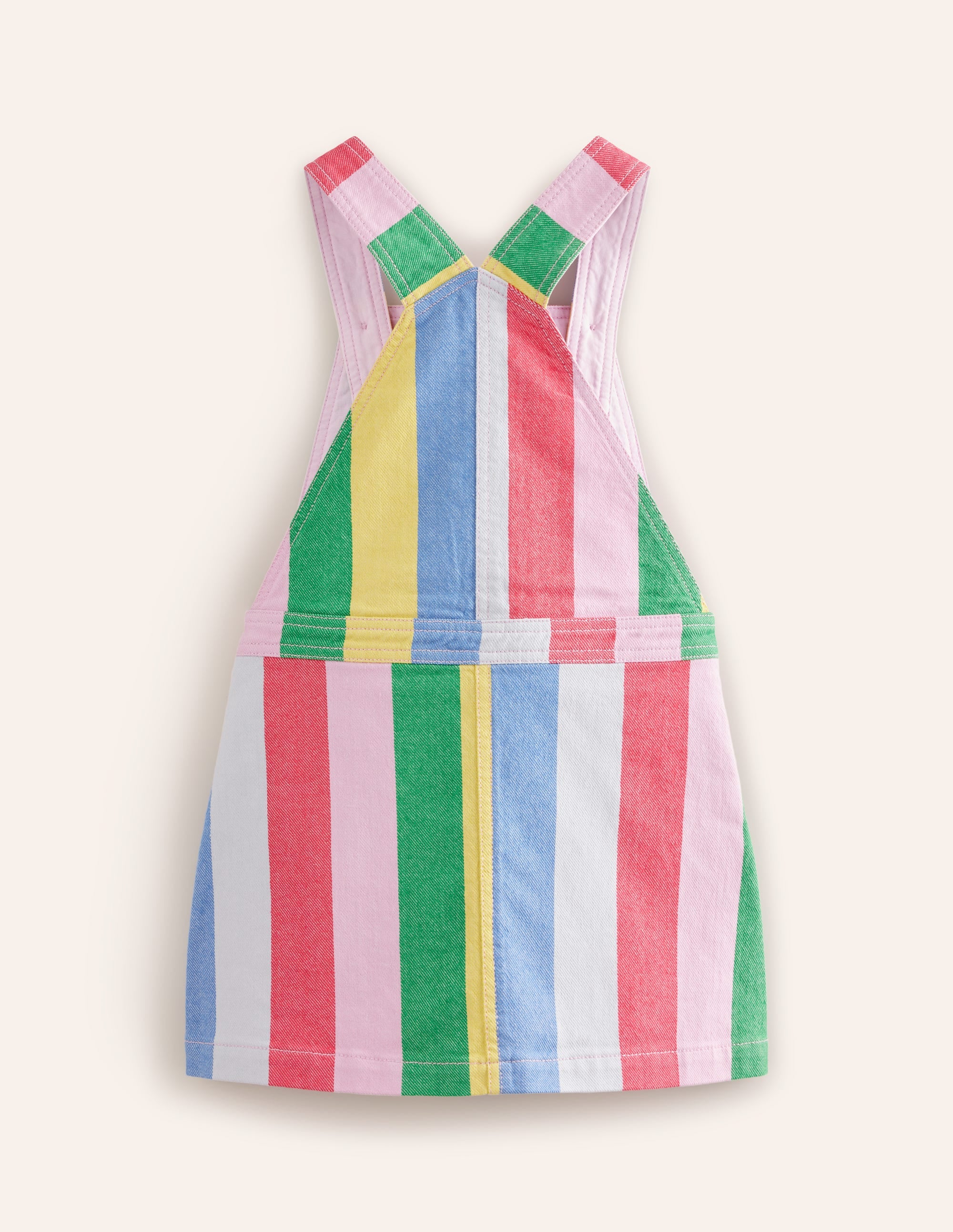 Dungaree Dress-Multi Rainbow Stripe - Image 2
