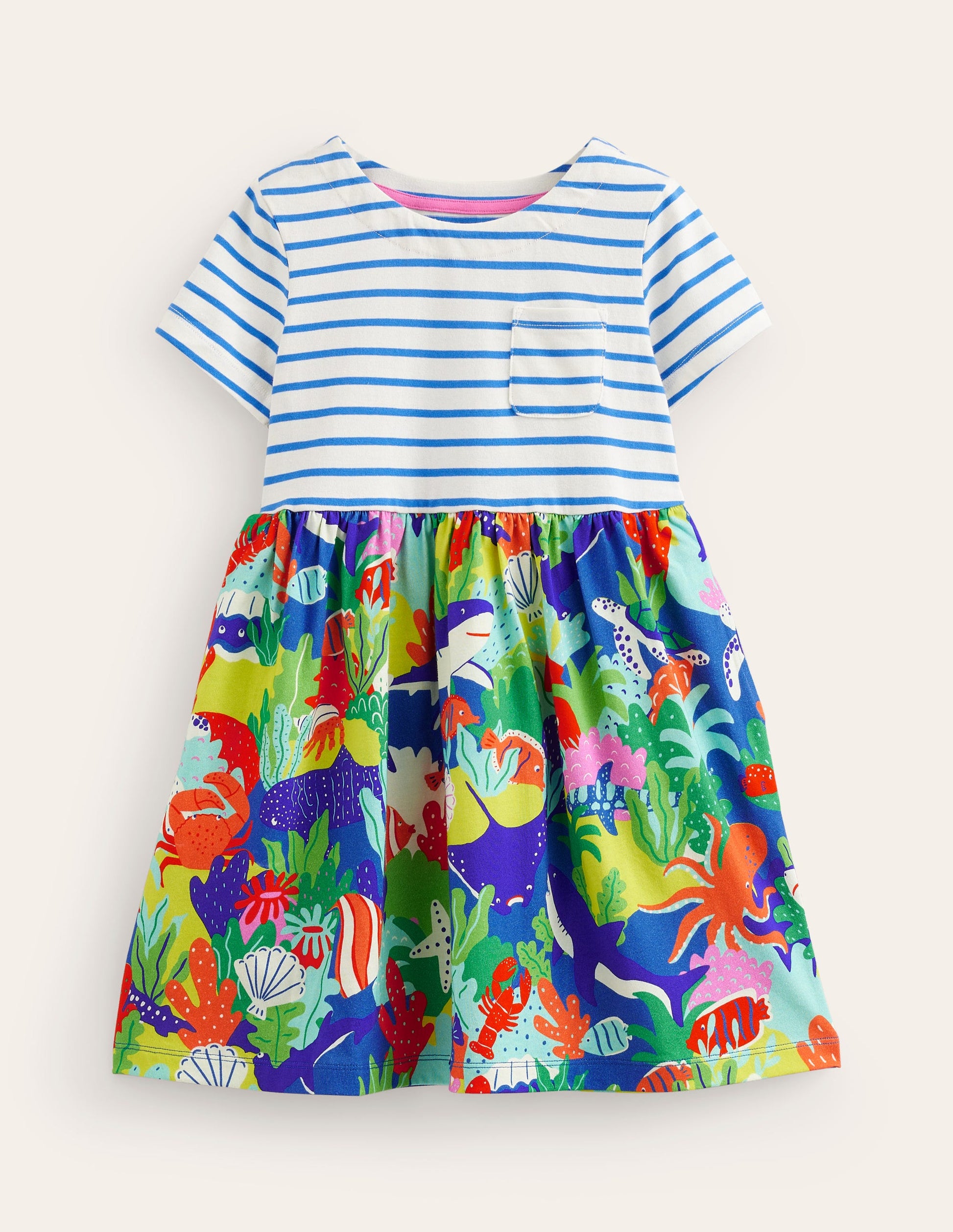 Hotchpotch Jersey dress-Sapphire Blue Underwater-1