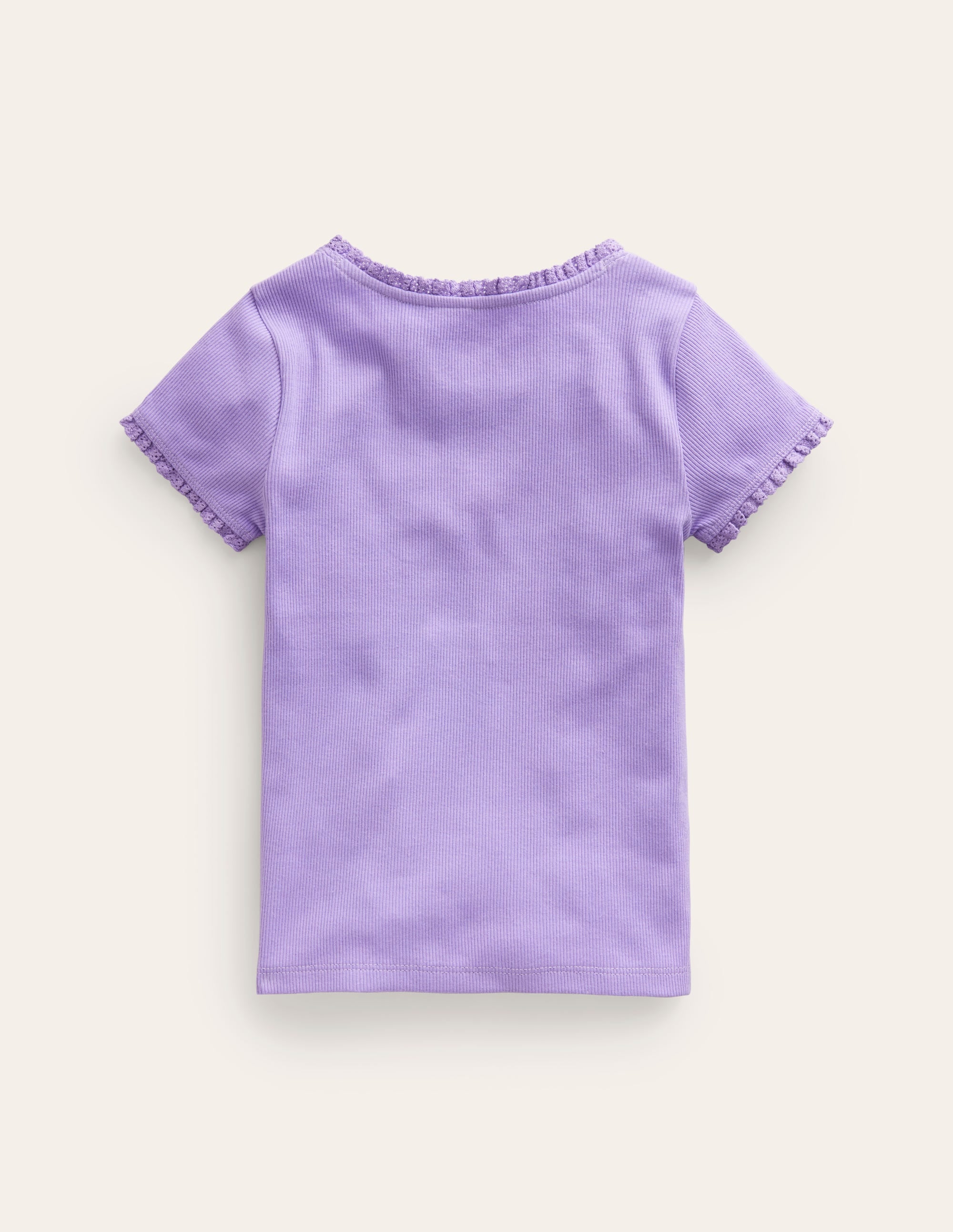 Ribbed Short Sleeve T-Shirt-Parma Violet - Image 2