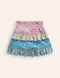 Tiered Printed Skort-Hotchpotch Floral