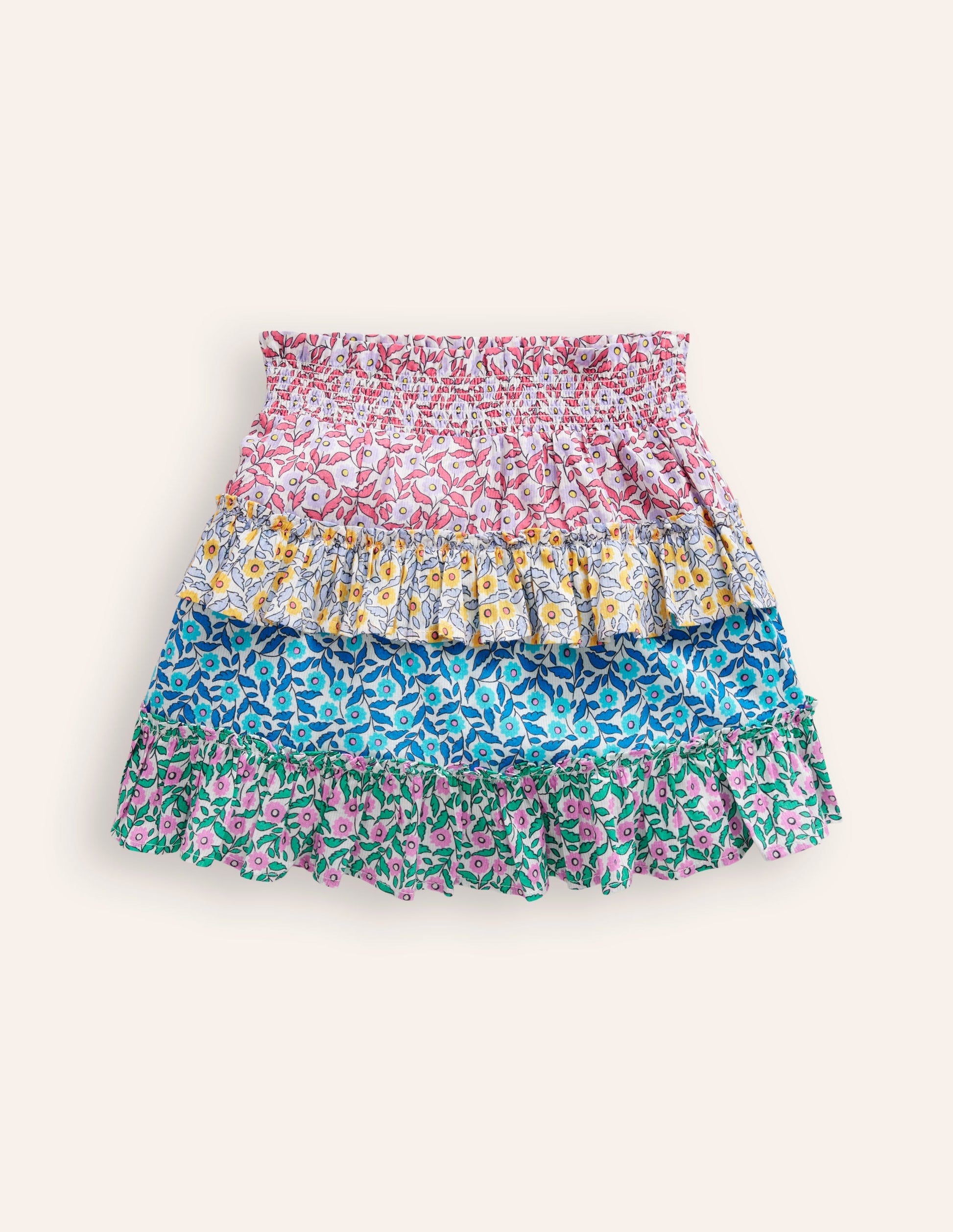 Tiered Printed Skort-Hotchpotch Floral-1