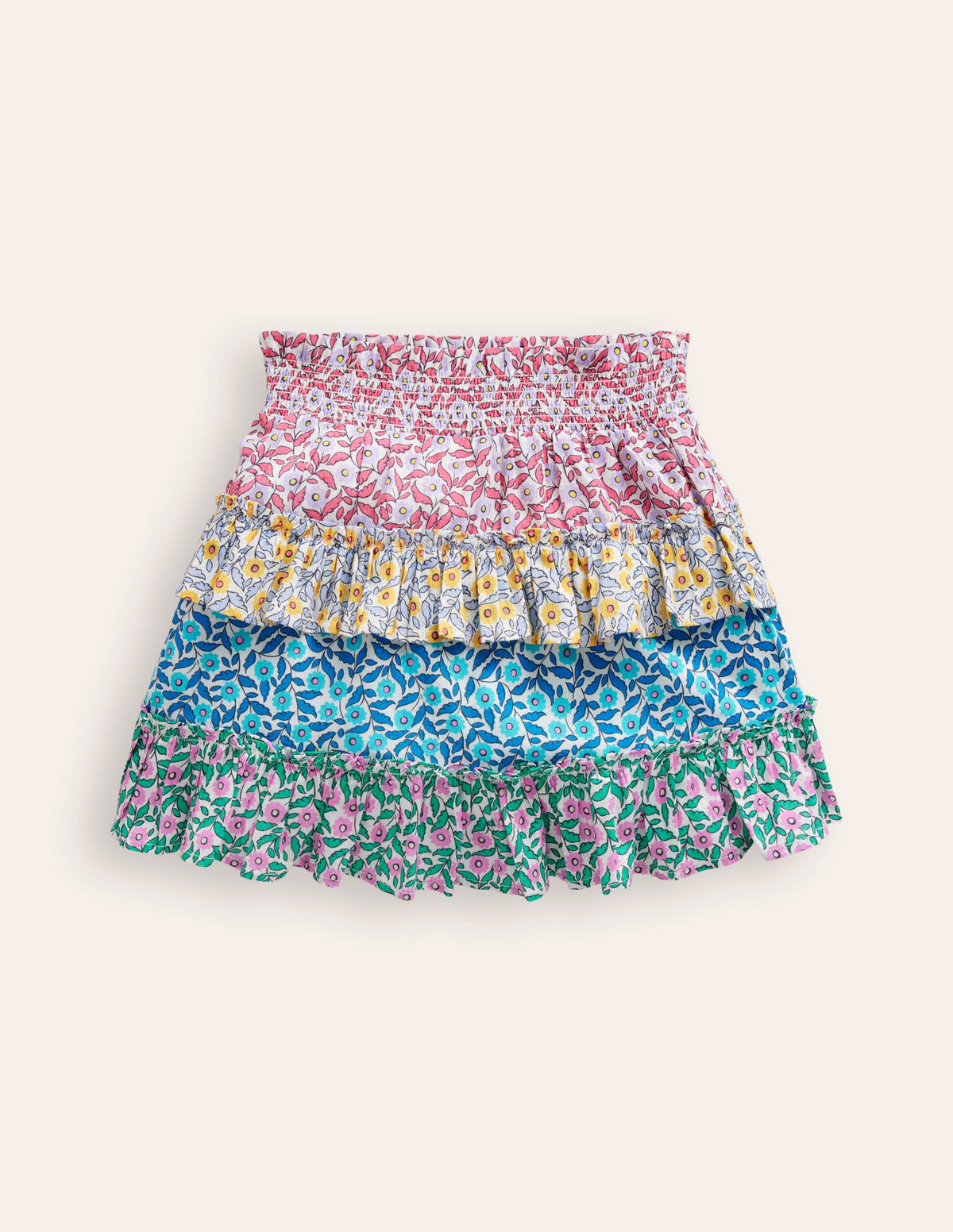 Tiered Printed Skort-Hotchpotch Floral - Image 1