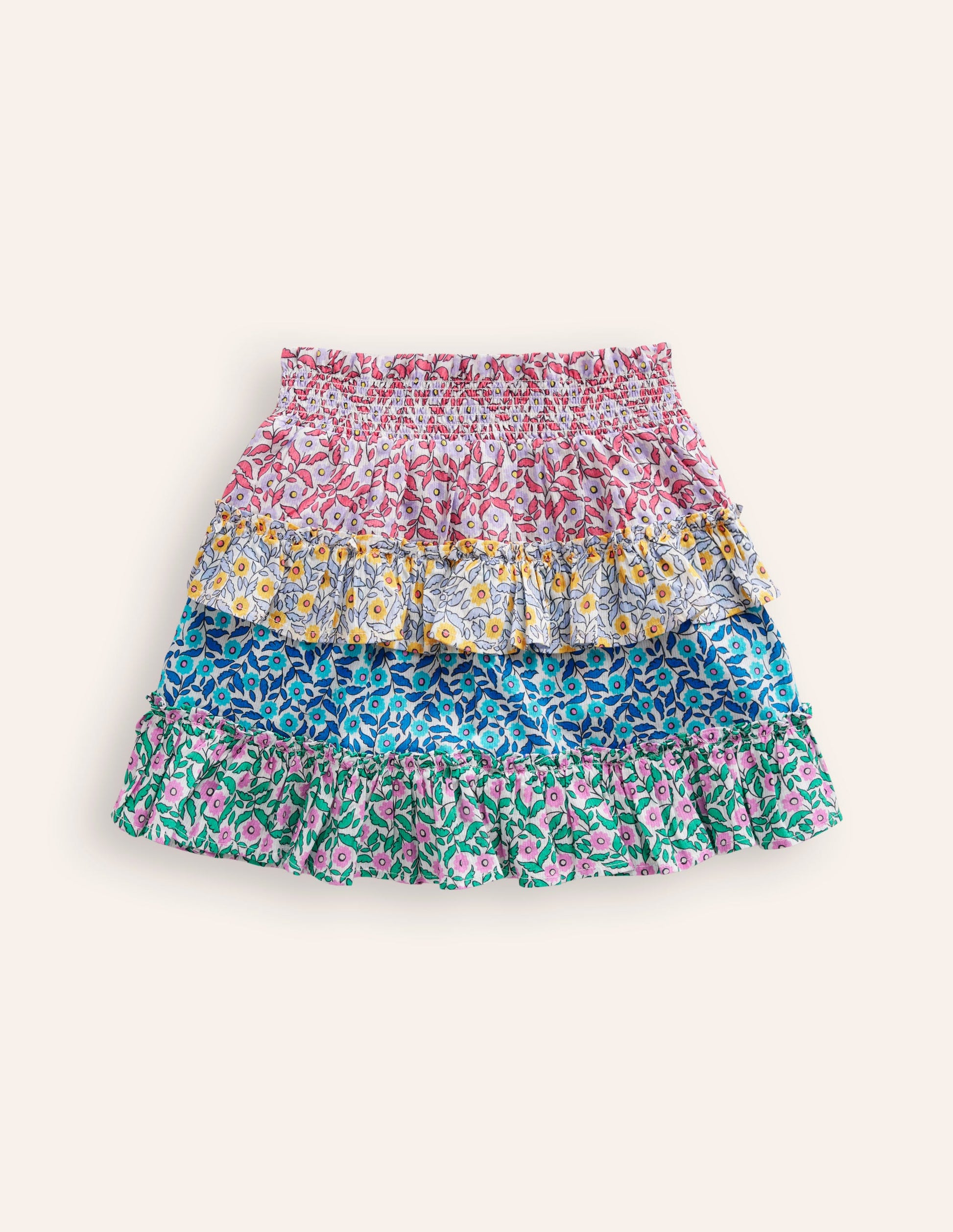 Tiered Printed Skort-Hotchpotch Floral-2