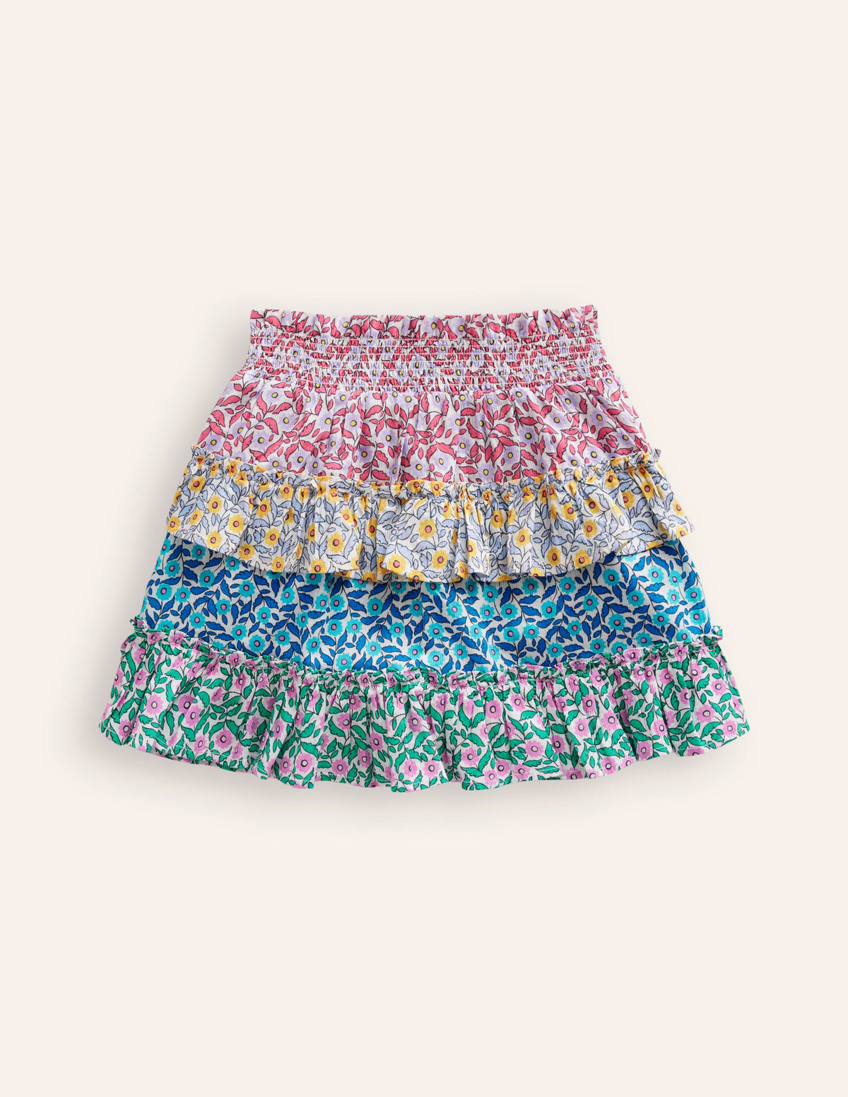 Tiered Printed Skort-Hotchpotch Floral - Image 2