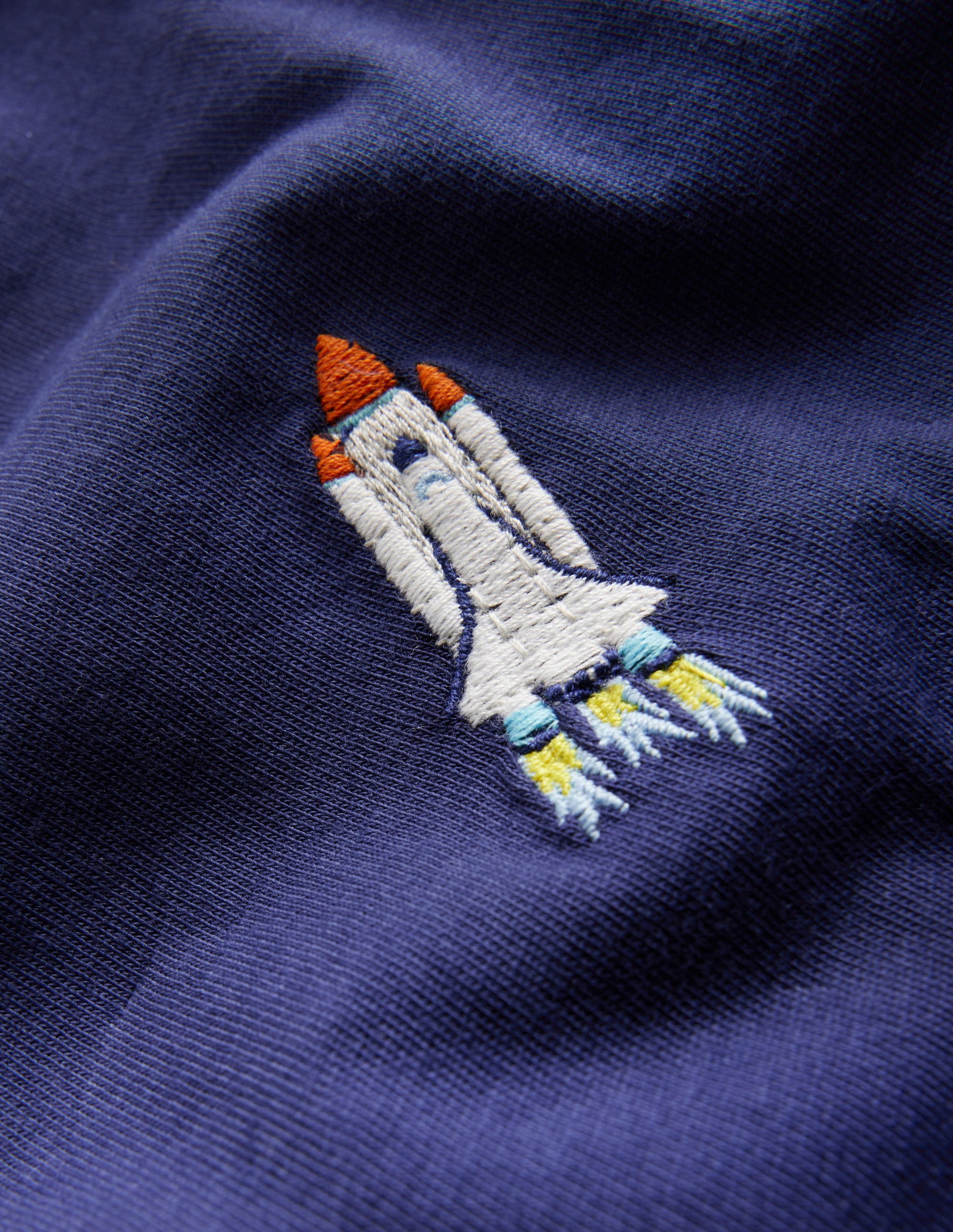 Embroidered Logo T-Shirt-College Navy Rocket-3
