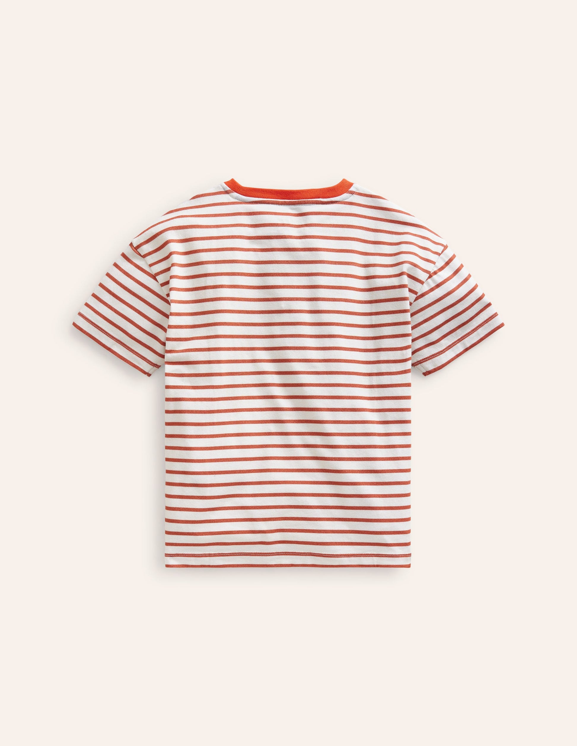 Boucle Relaxed T-shirt-Ivory/ Coral Pink Ice Cream-2