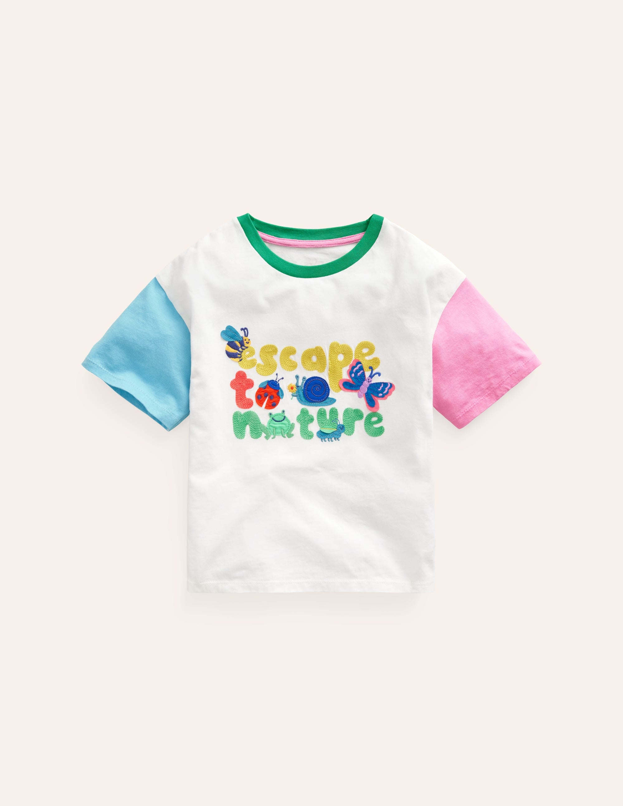 Boucle Relaxed T-shirt-Vanilla White Escape To Nature - Image 1