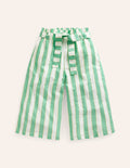 Wide Leg Trousers-Green Lurex Stripe
