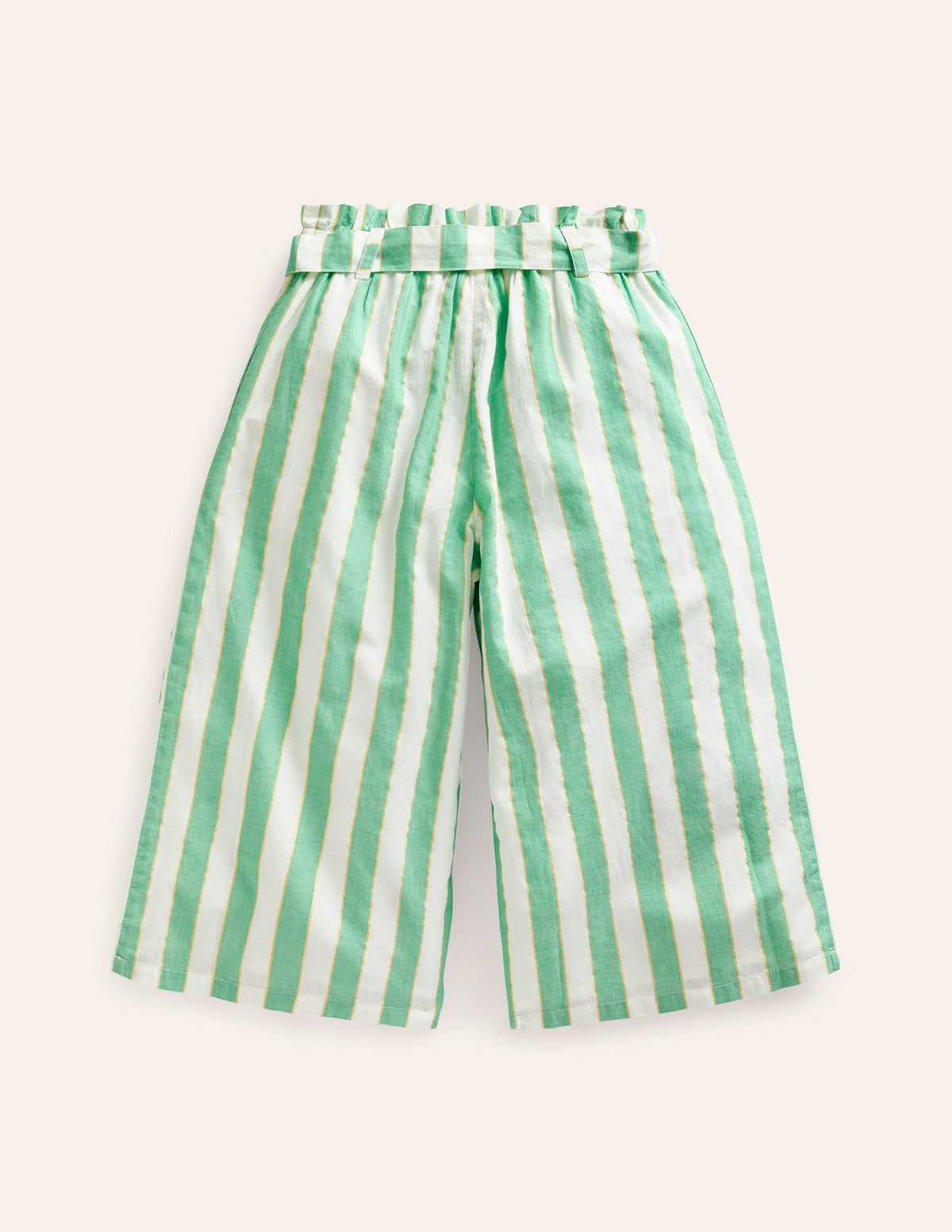 Wide Leg Trousers-Green Lurex Stripe - Image 2