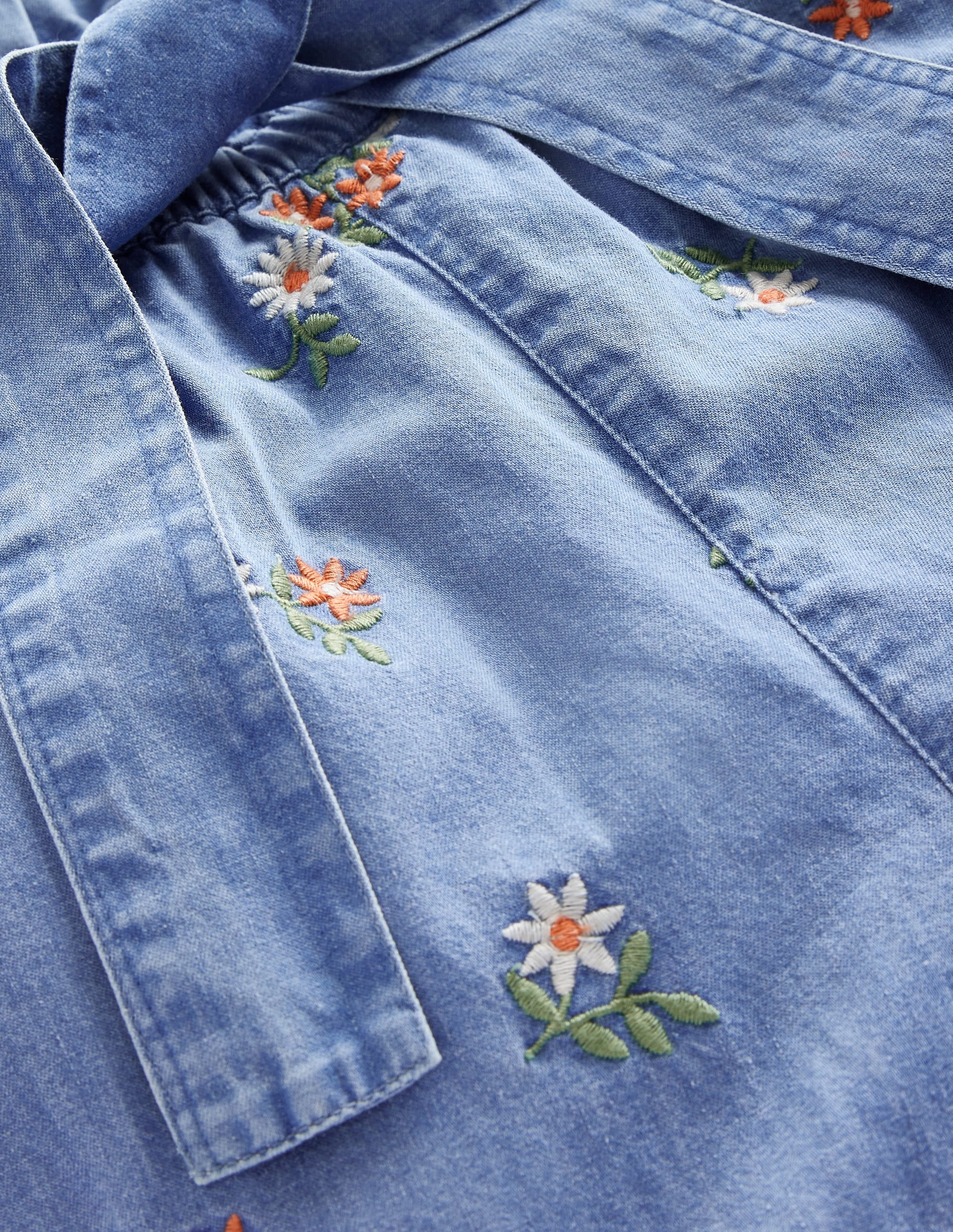 Wide Leg Trousers-Mid Vintage Embroidered - Image 3