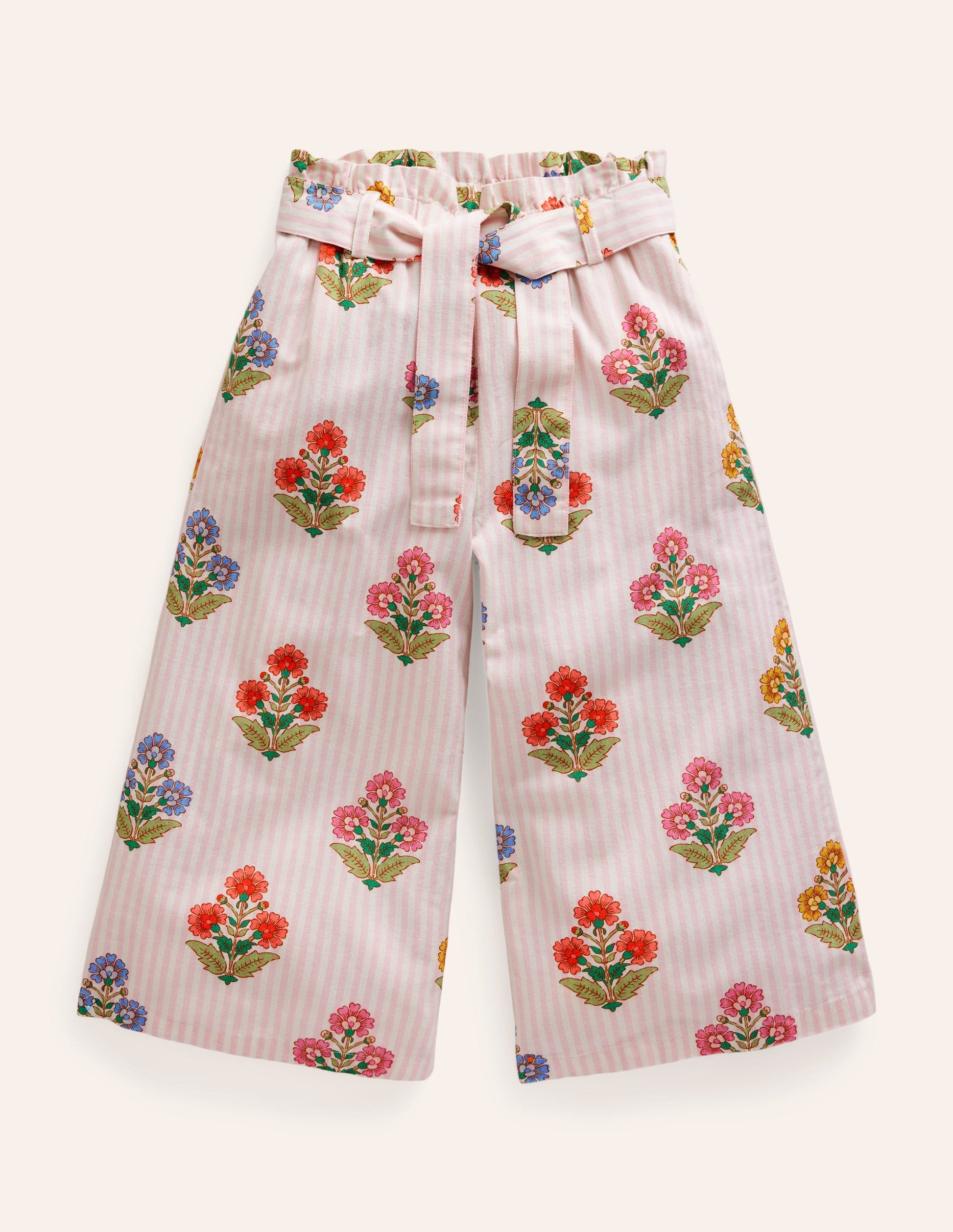Wide Leg Trousers-Multi Woodblock-3