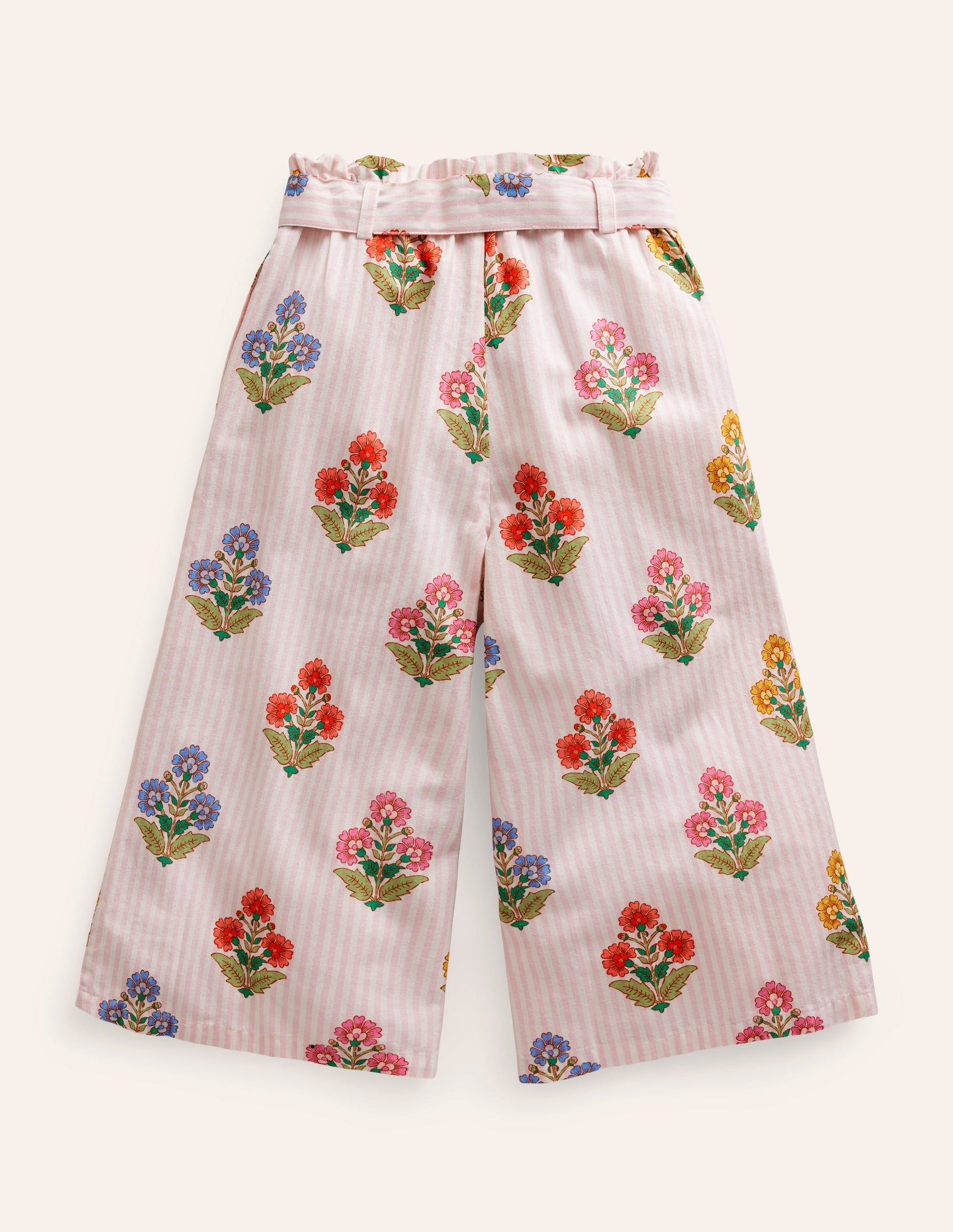 Wide Leg Trousers-Multi Woodblock-4