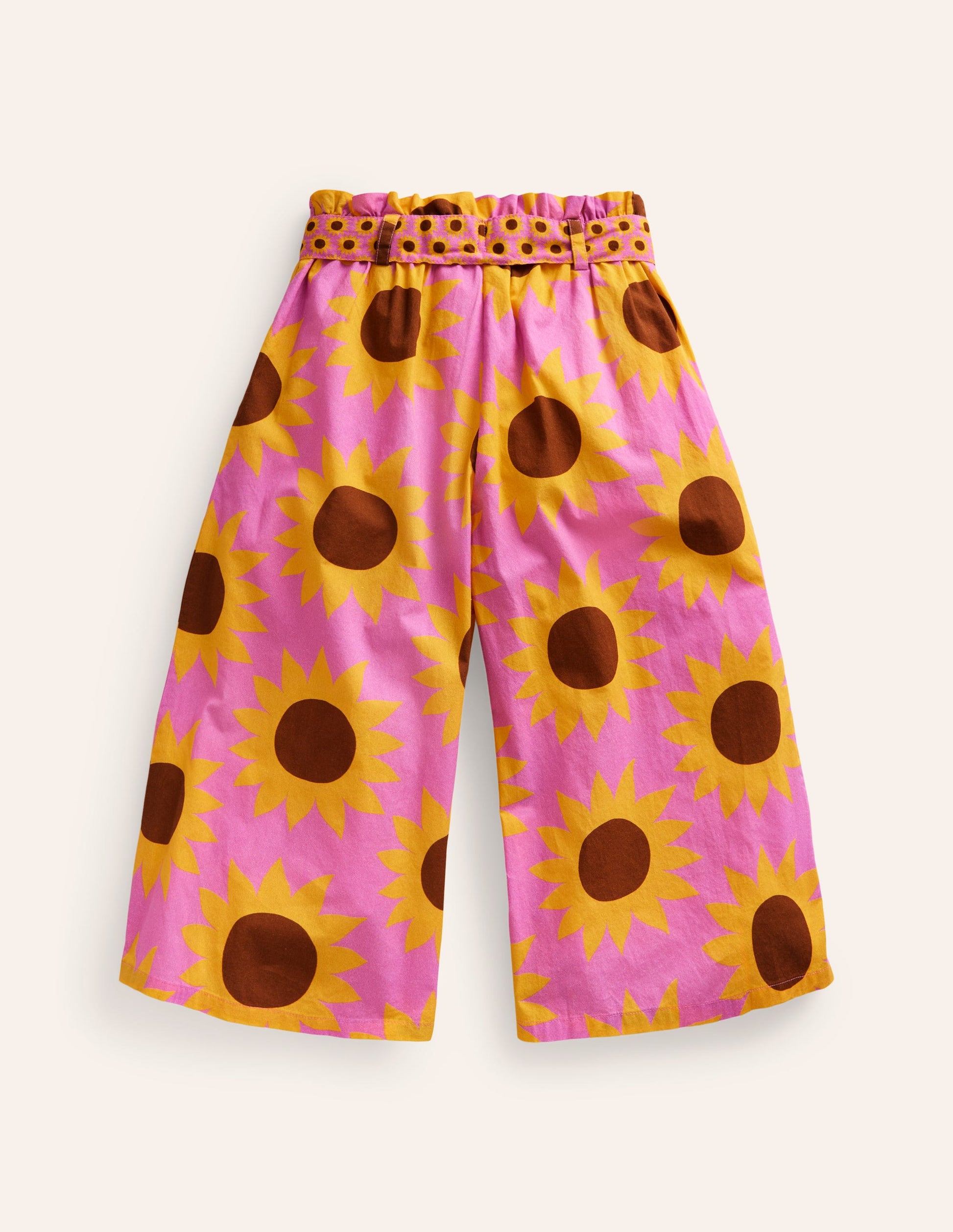 Wide Leg Trousers-Pink Sunflower Geo-2