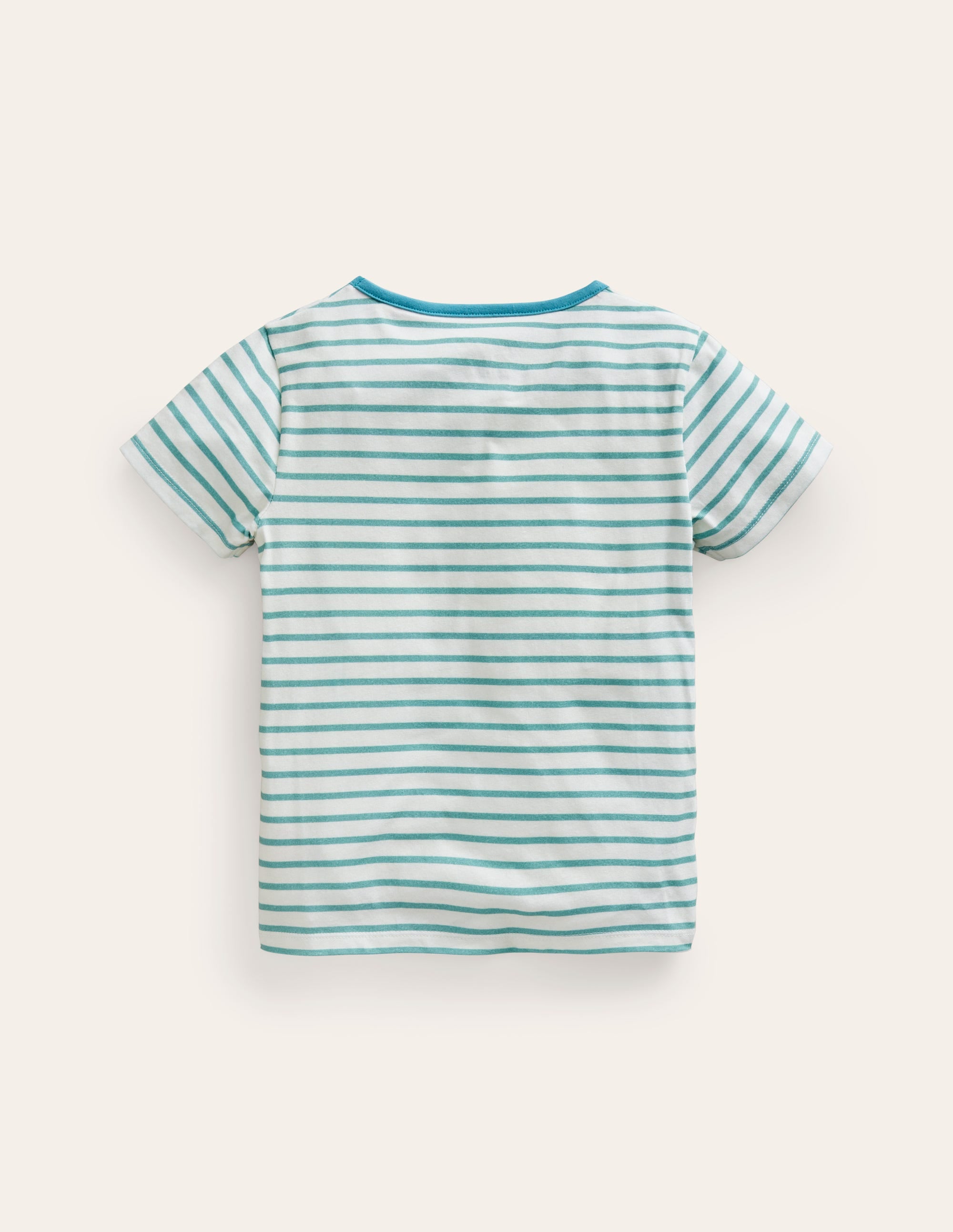 Short Sleeve Appliqué T-shirt-Ivory/ Blue Ice Cream Cat - Image 2