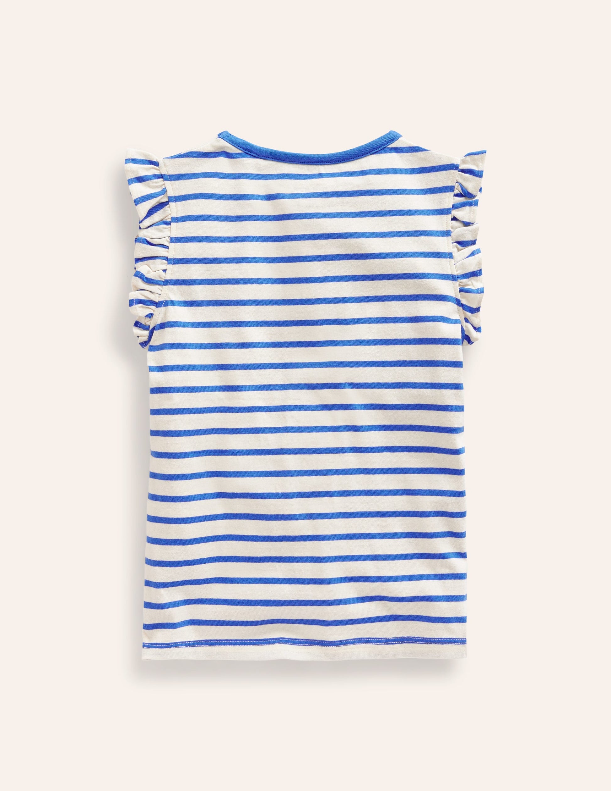 Flutter Short Sleeve T-Shirt-Vanilla Pod/ Cabanna Blue-2