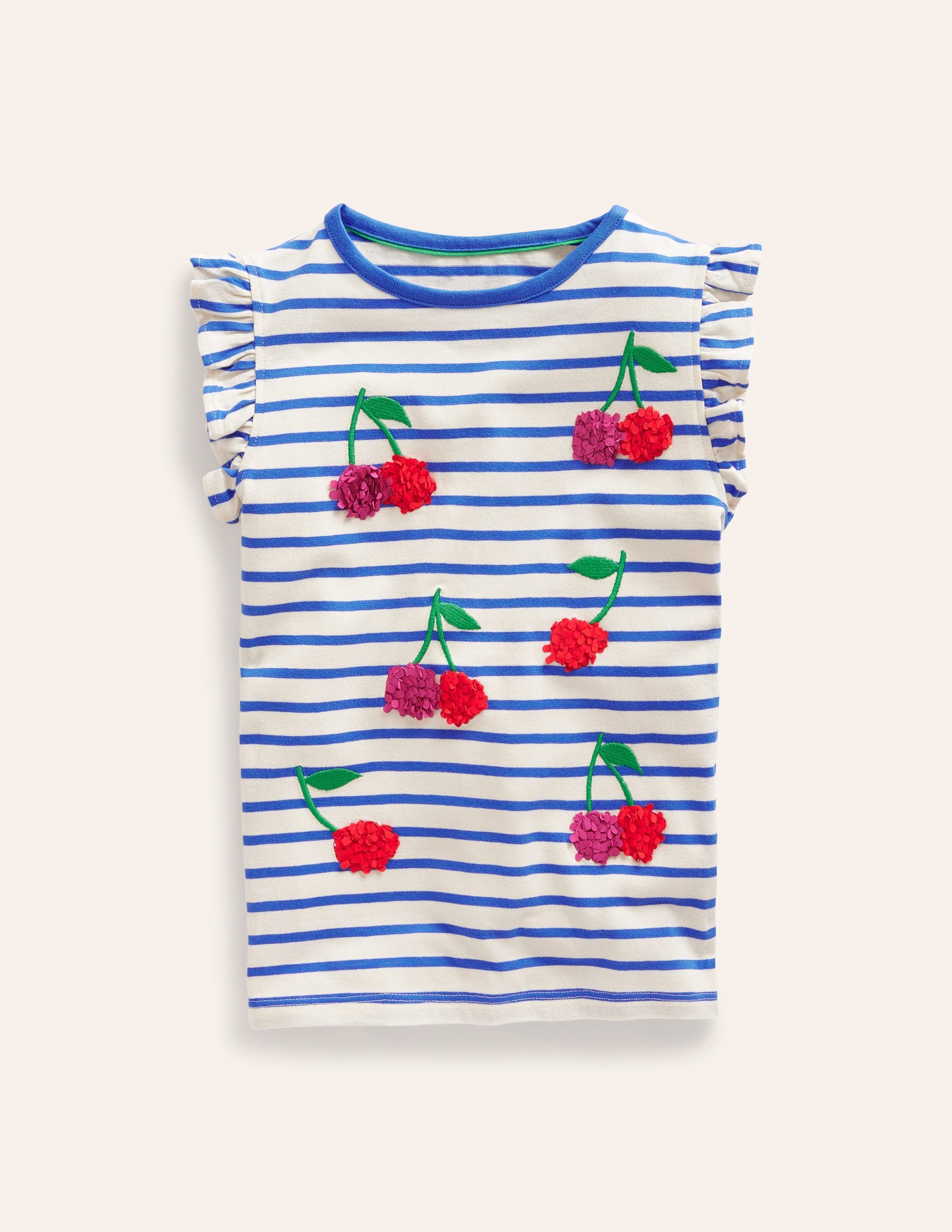 Flutter Short Sleeve T-Shirt-Vanilla Pod/ Cabanna Blue-1
