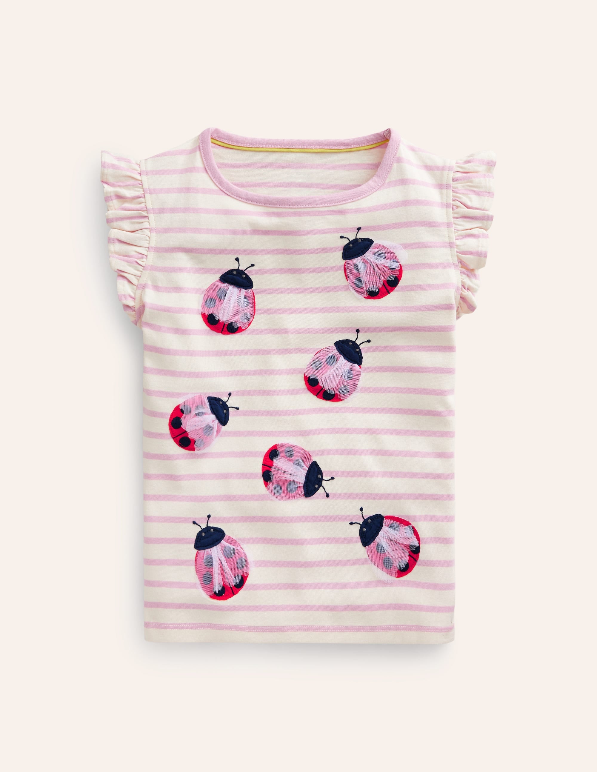 Flutter Short Sleeve T-Shirt-Sugared Almond/Vanilla Pod - Image 1