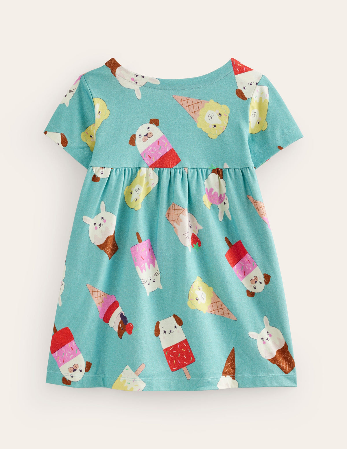 Short Sleeve Printed Tunic-Aqua Sea Ice Creams - Image 2