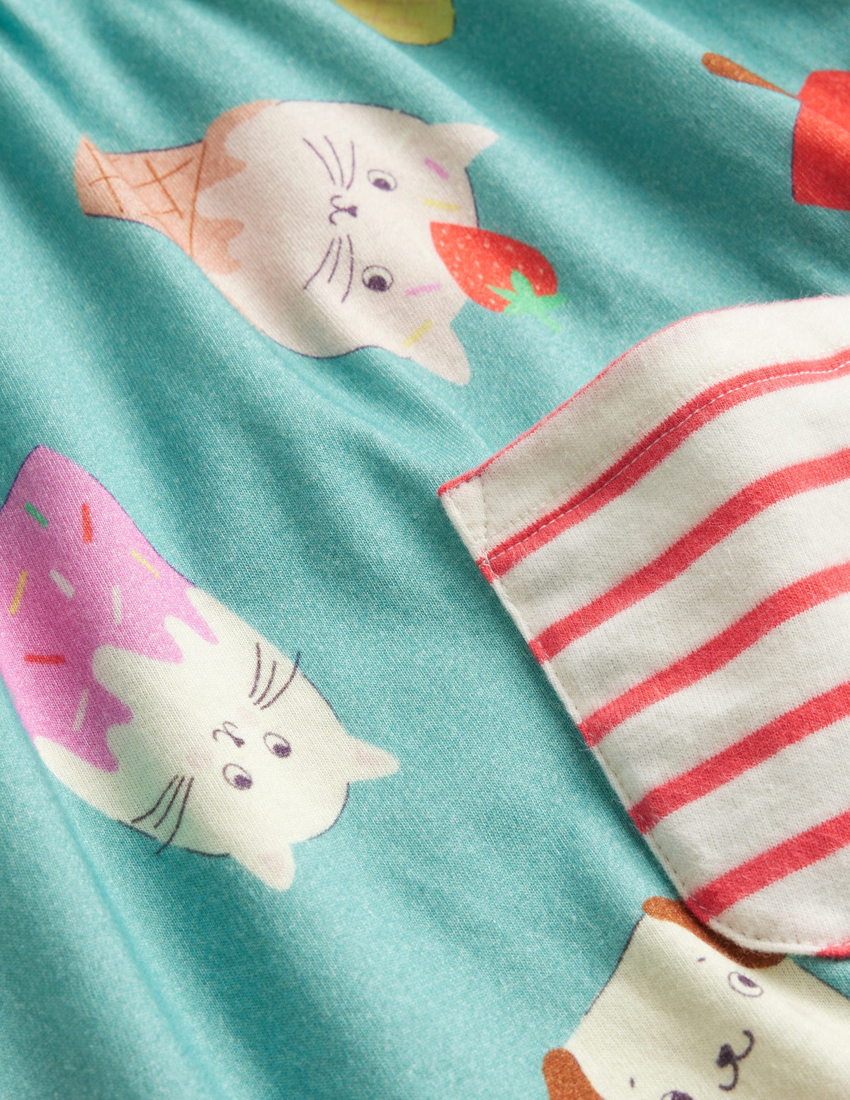 Short Sleeve Printed Tunic-Aqua Sea Ice Creams-3