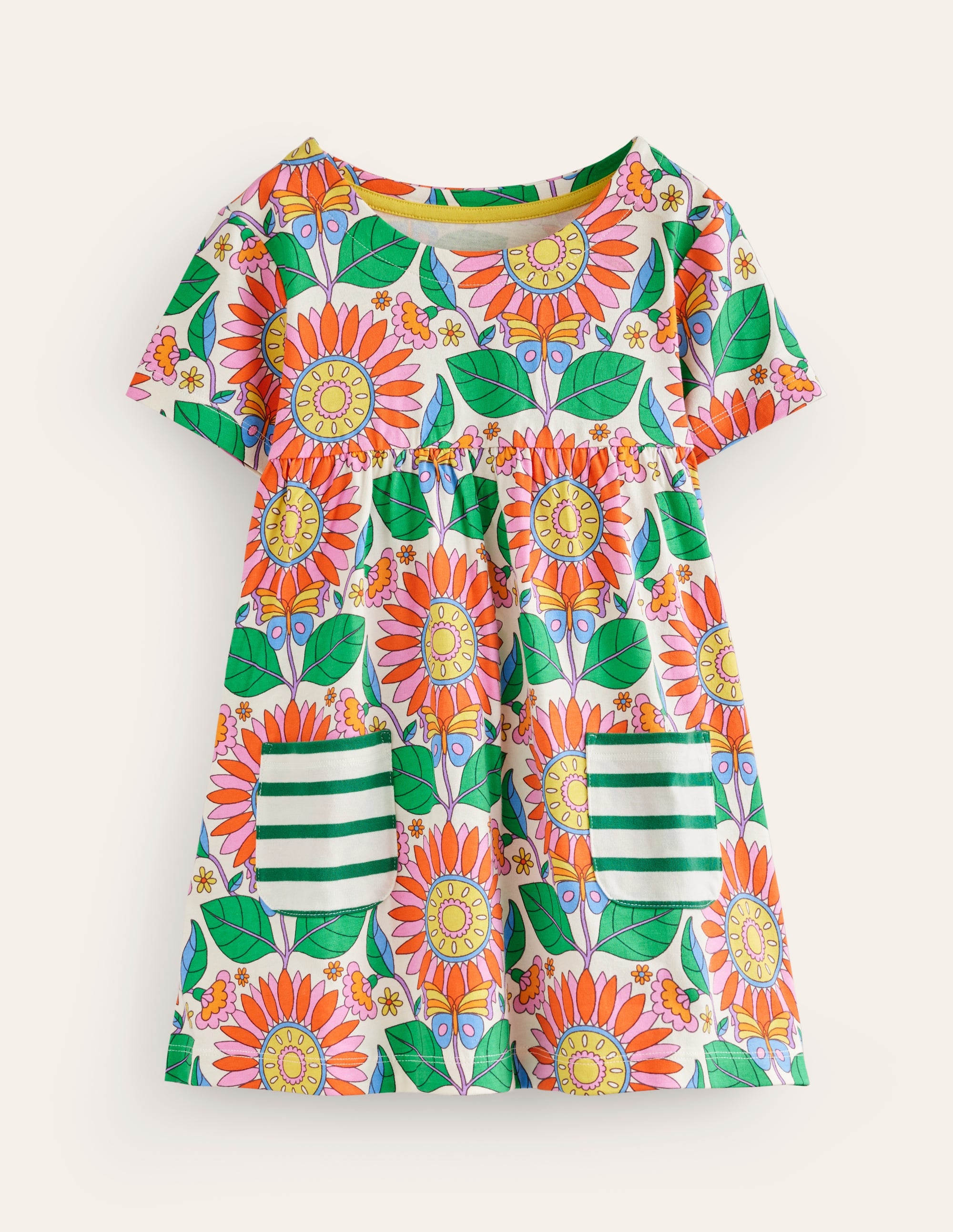 Short Sleeve Printed Tunic-Multi Daisy Vine - Image 1