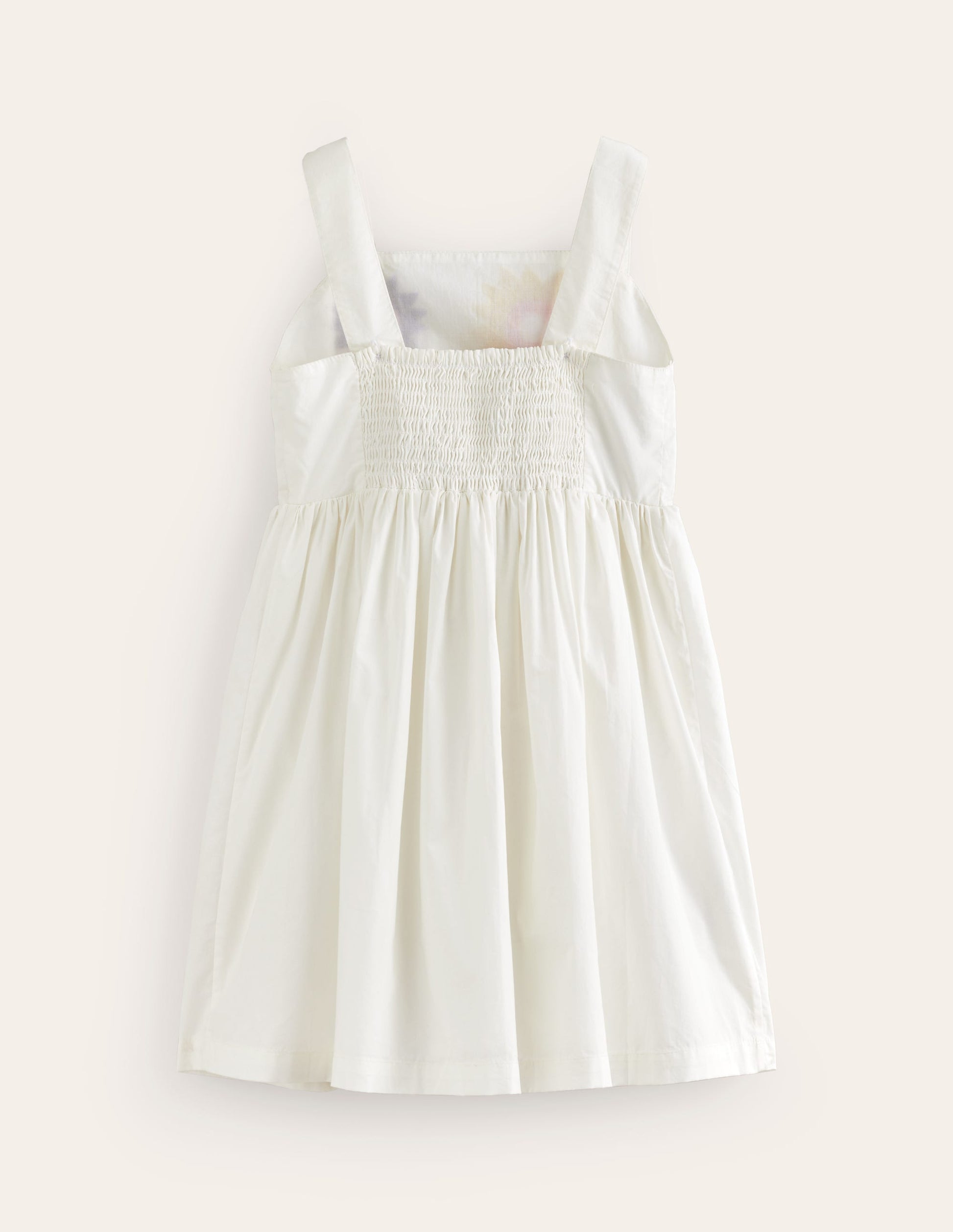 Textured Appliqué Dress-Ivory Flowers-2