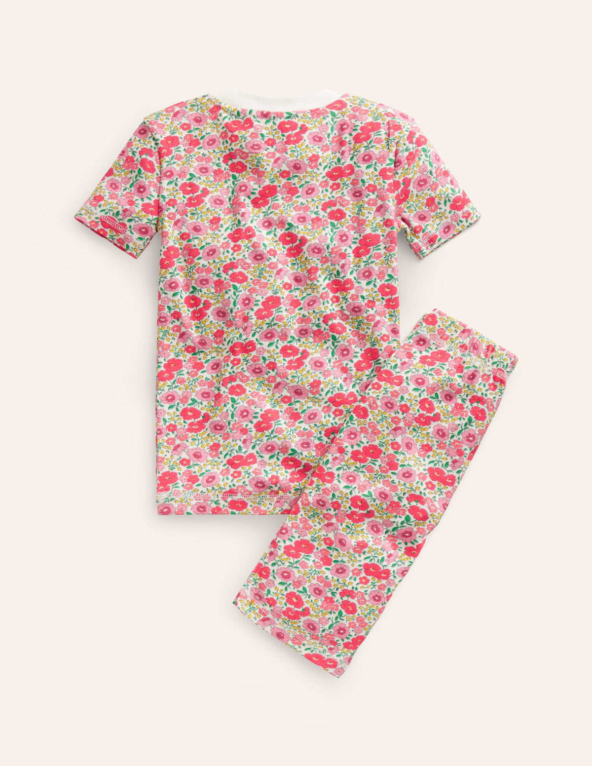 Snug Short John Pyjamas-Pink Flowerbed-2