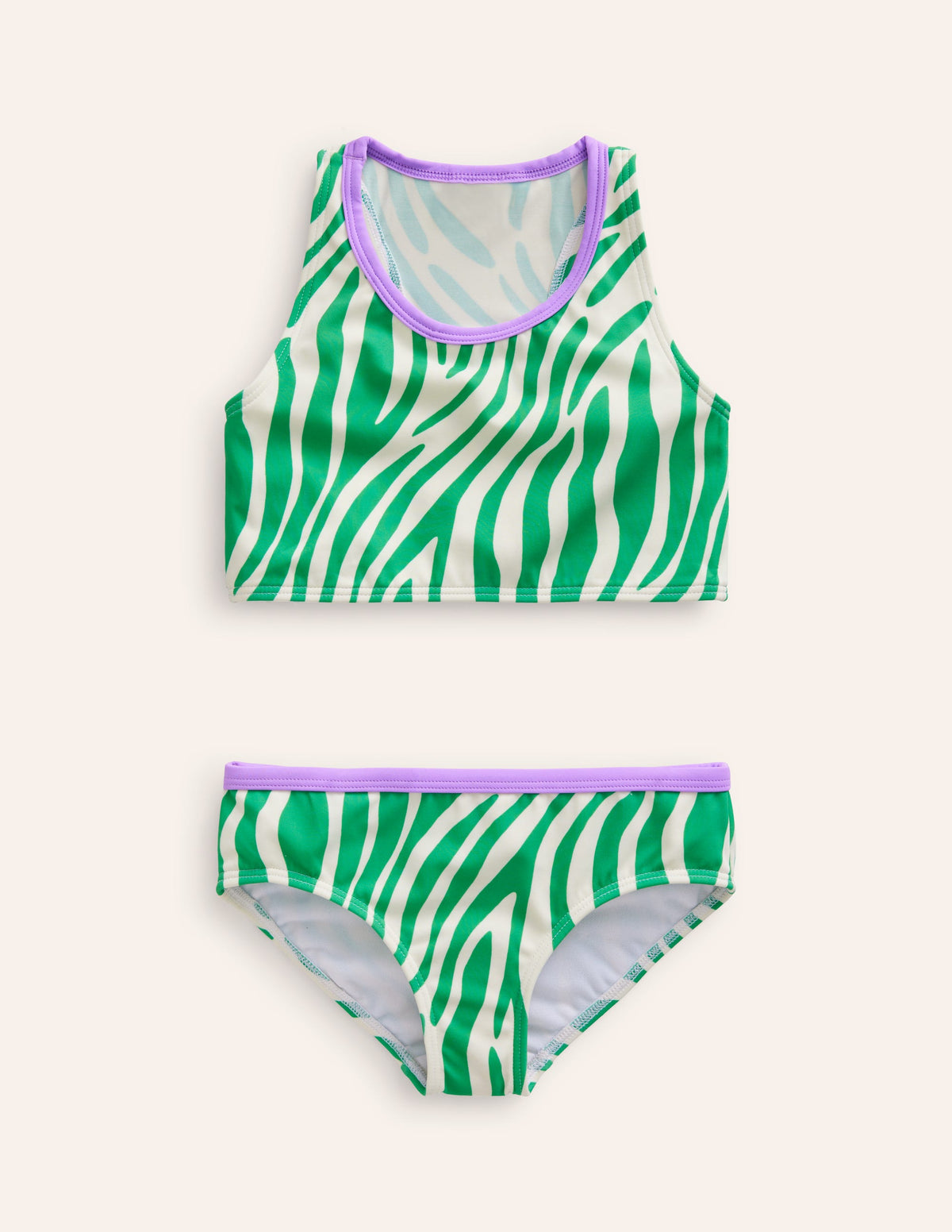 Racerback Bikini Set-Pea Green Zebra - Image 1