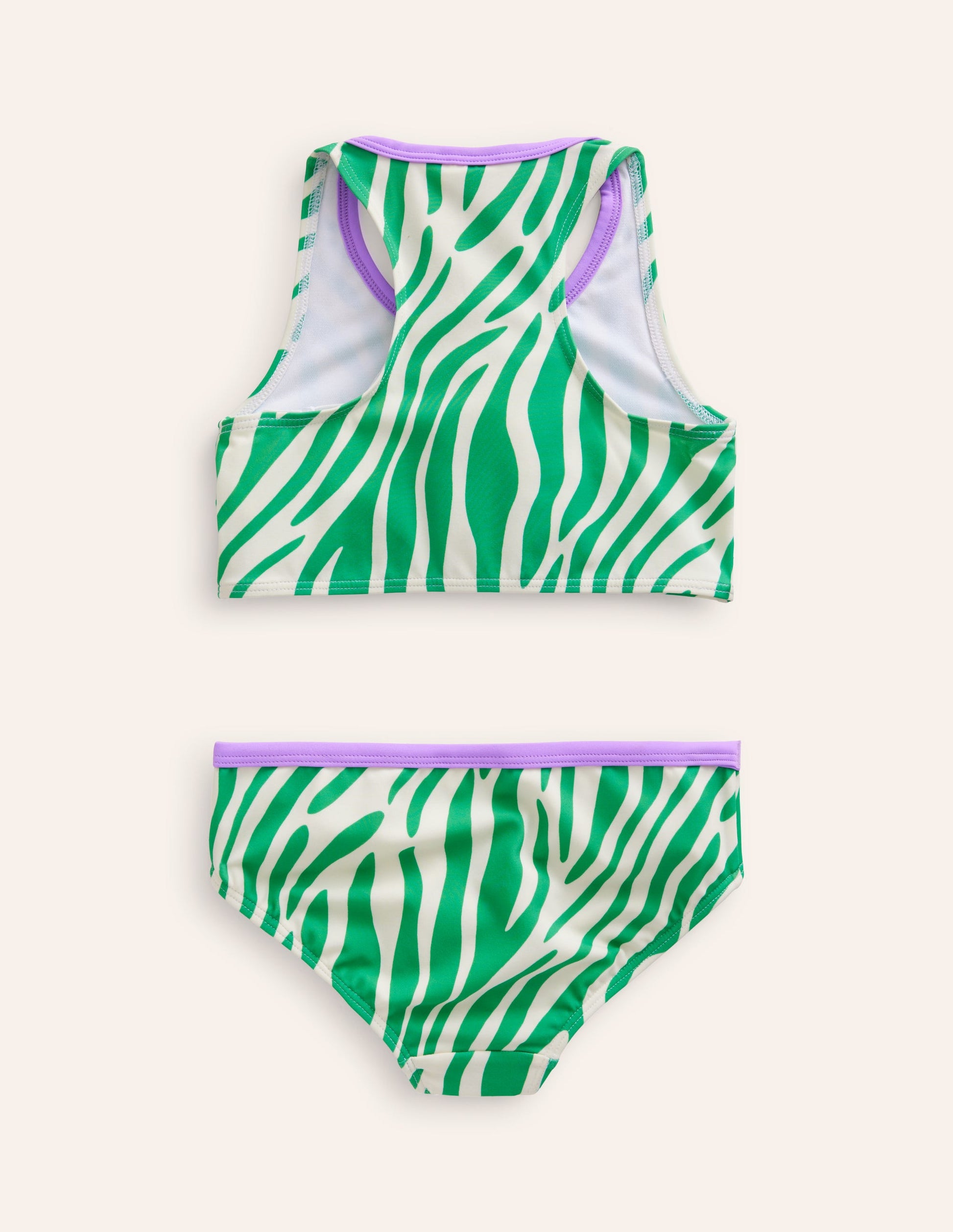 Racerback Bikini Set-Pea Green Zebra-2