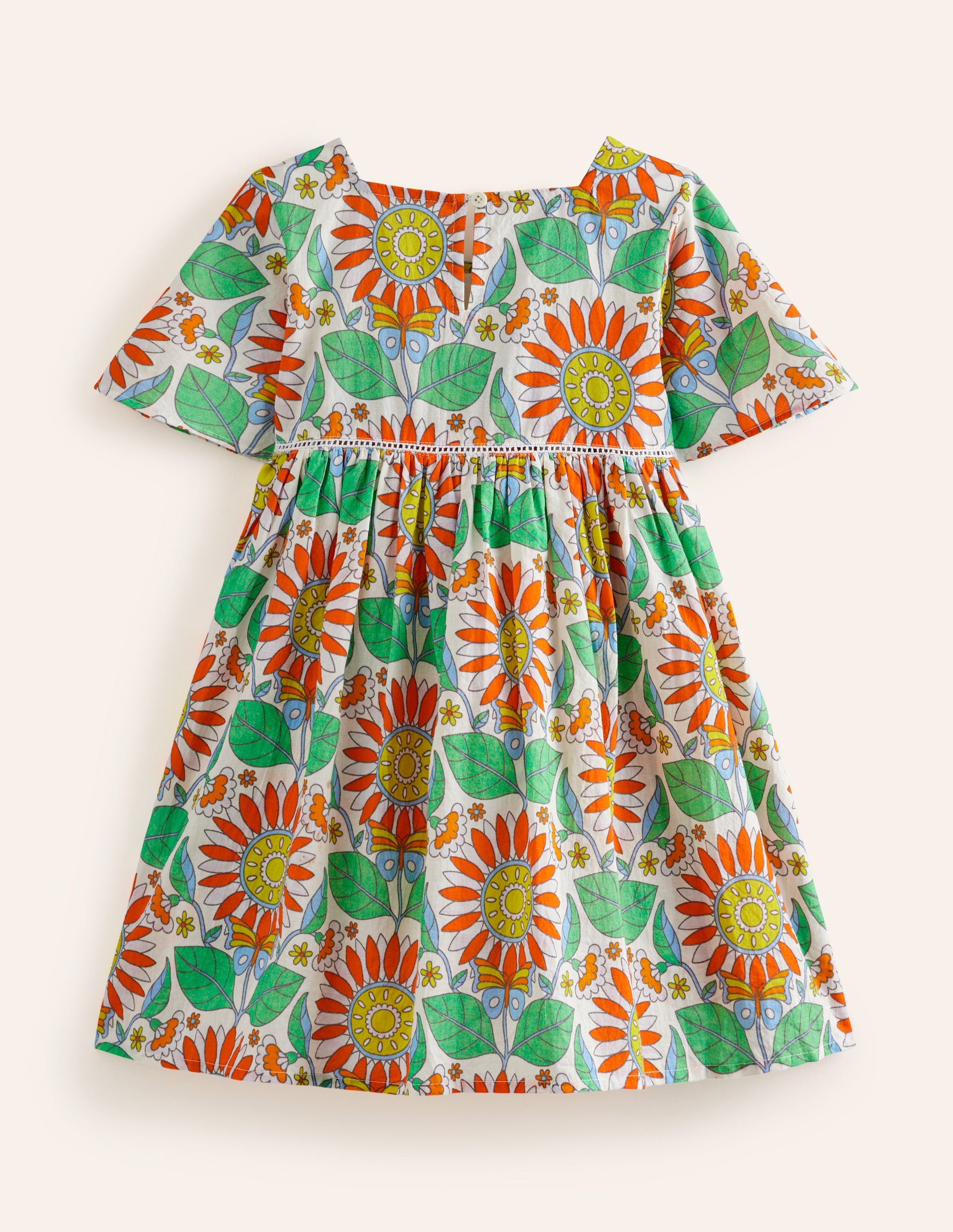 Lightweight Holiday Dress-Multi Daisy Vine-2