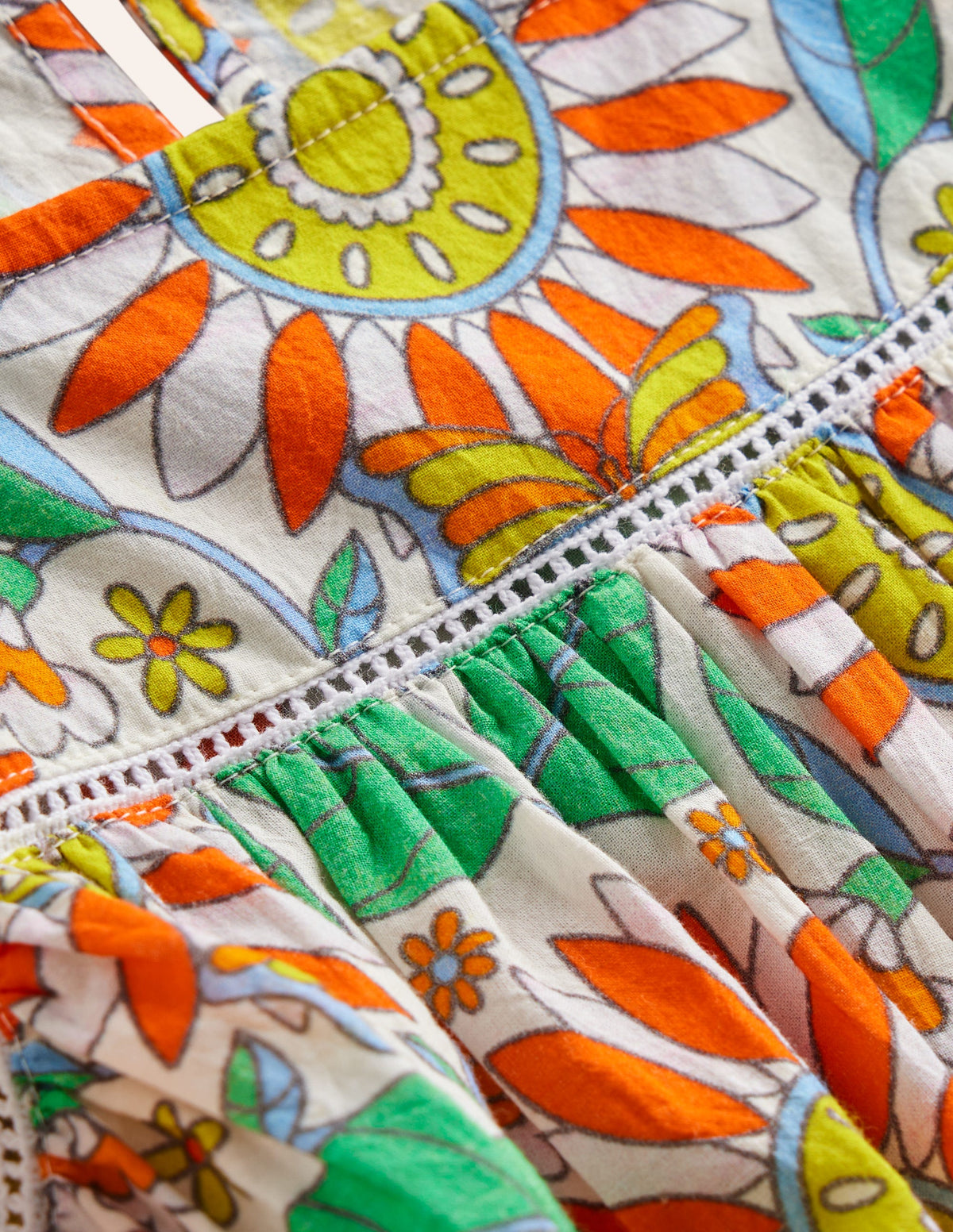 Lightweight Holiday Dress-Multi Daisy Vine-3