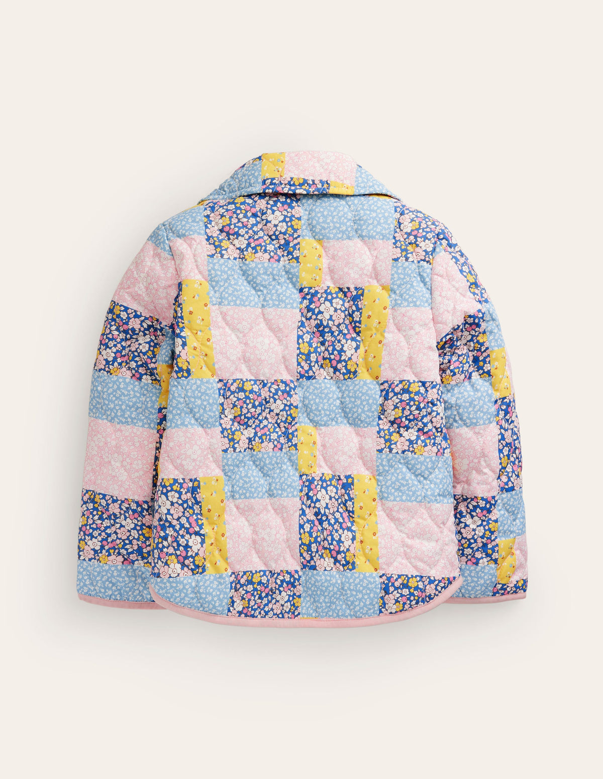 Quilted Collared Jacket-Patchwork Floral - Image 2