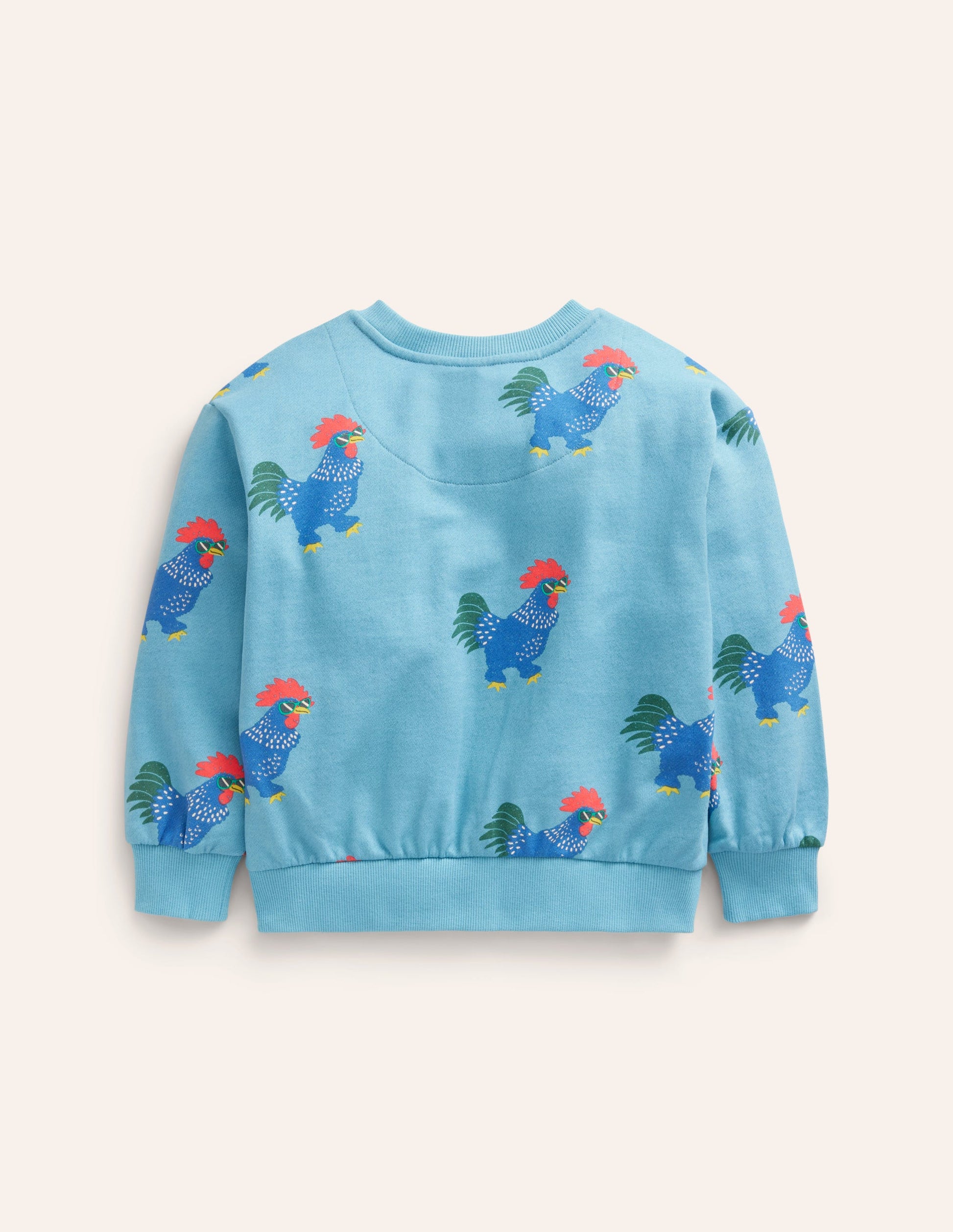 Printed Relaxed Sweatshirt-Pavillion Blue Cockerels-2