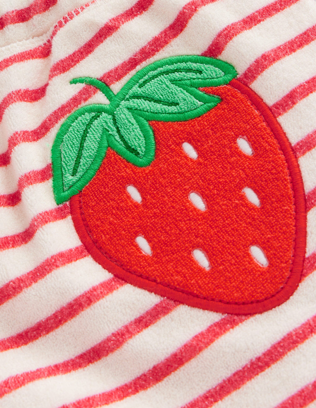 Printed Towelling Shorts-Jam Red Strawberry Stripe-3