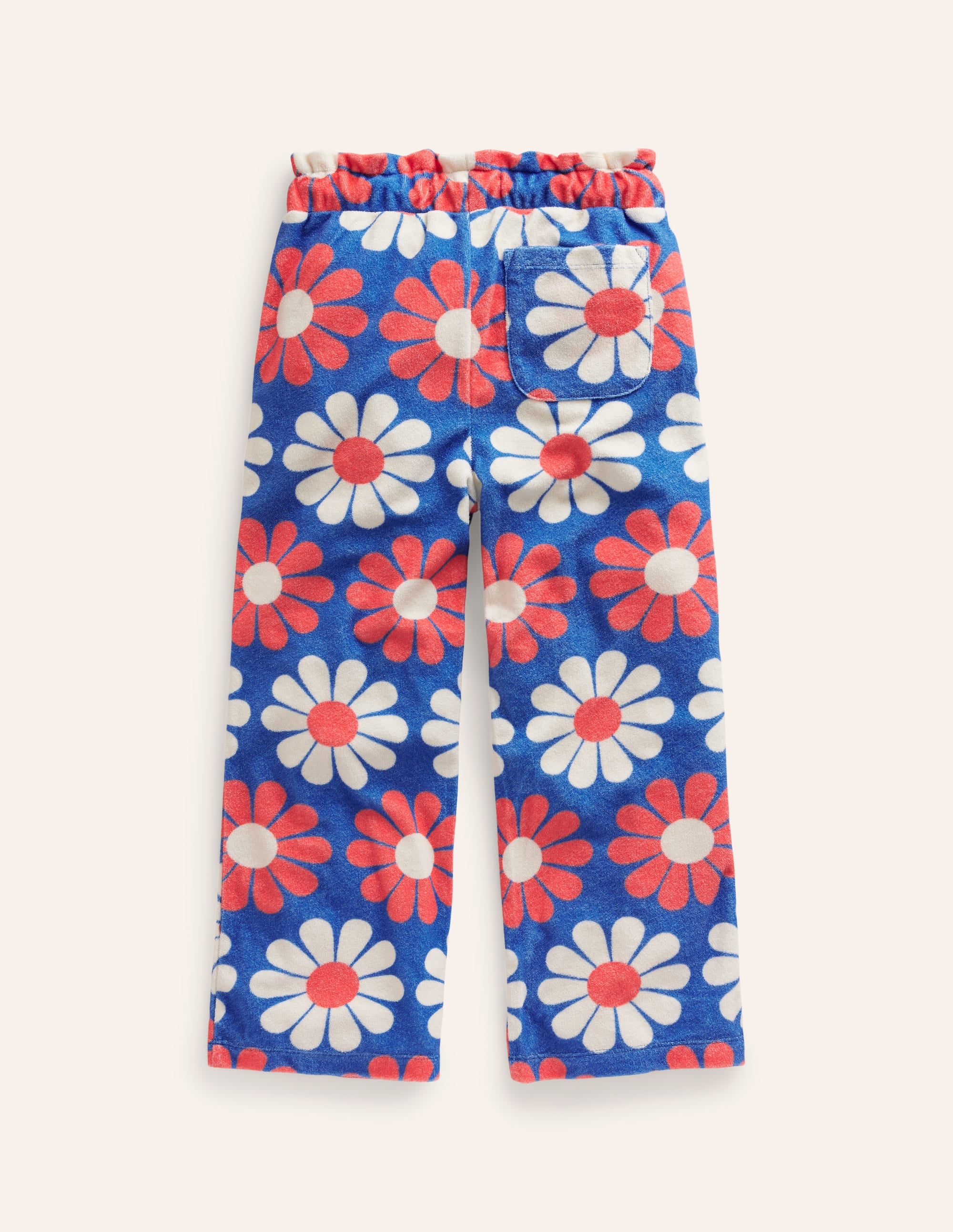 Towelling Trousers-Cabana Blue Geo Daisy - Image 2