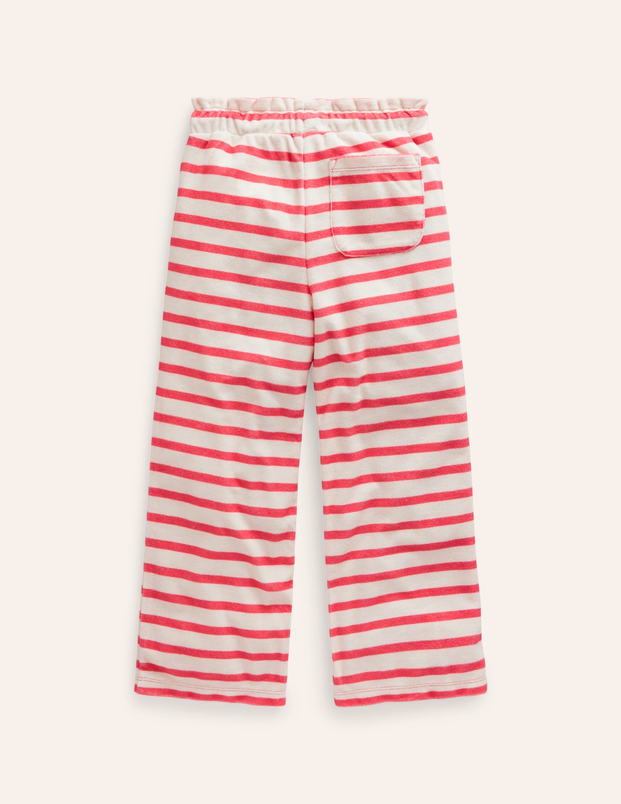 Towelling Trousers-Jam Red/ Ivory Stripe - Image 2