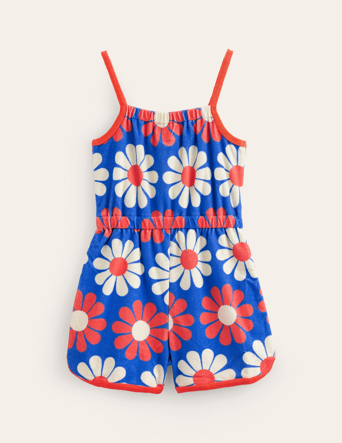 Strappy Towelling Playsuit-Cabana Blue Geo Daisy-2