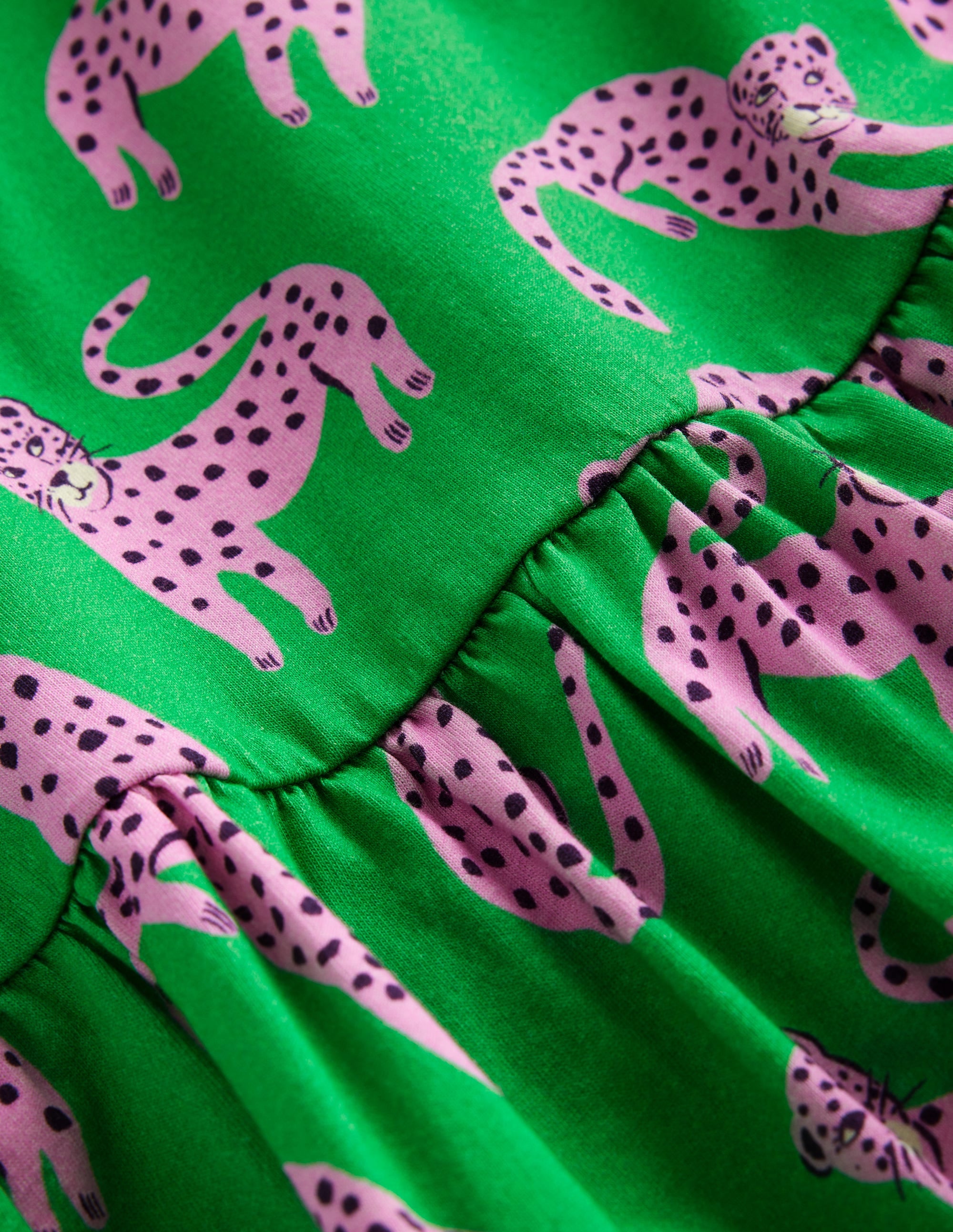 Strappy Drop Waist Dress-Green Cheetahs - Image 3