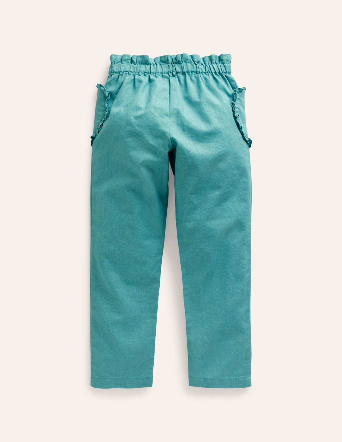 Cotton Linen Pull-on Trousers-Corsica Blue - Image 2