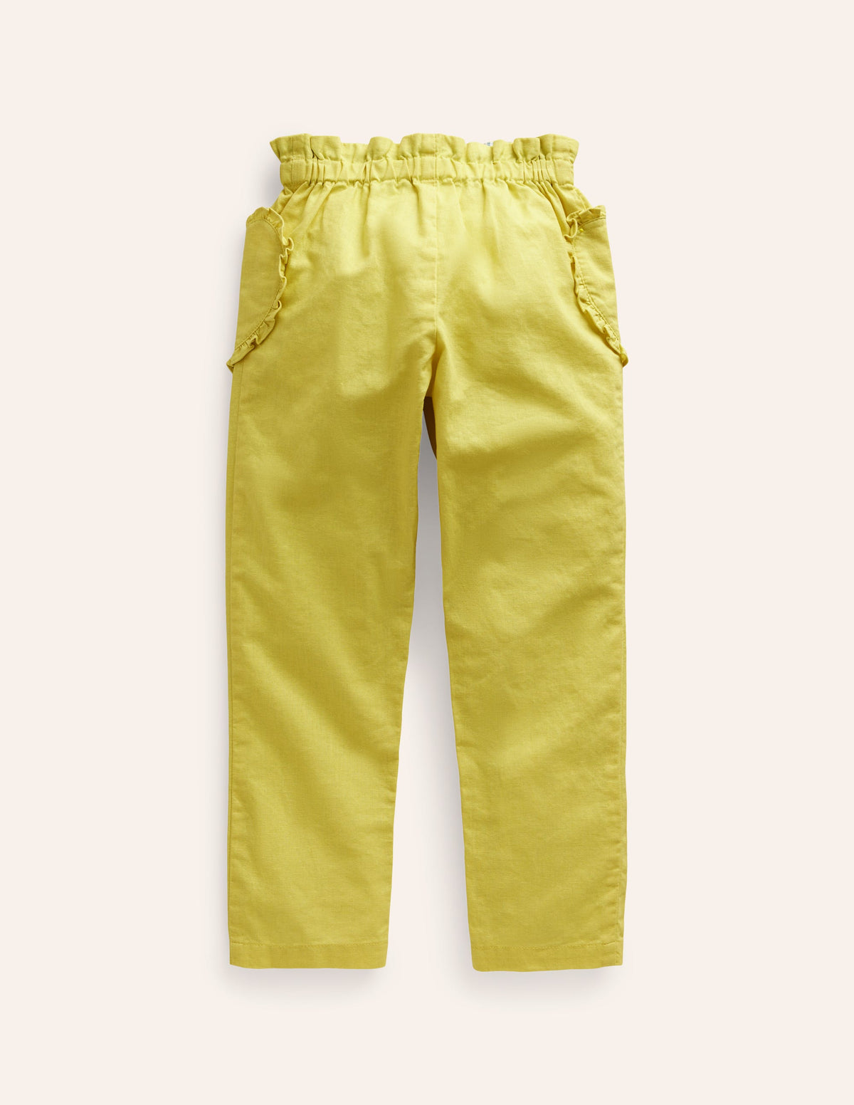 Cotton Linen Pull-on Trousers-Zest Yellow - Image 2