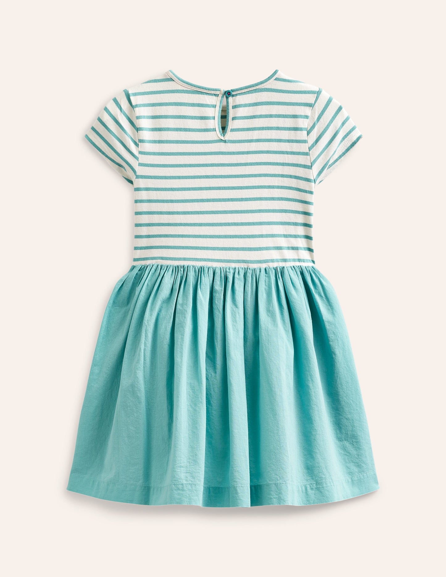 Woven Mix Appliqué Dress-Georgian Blue/ Vanilla SeaLife