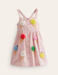 Button Through Logo Dress-Ballet Pink Ice Creams